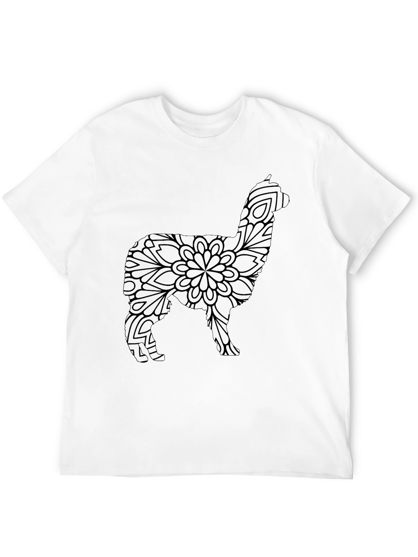 Alpaca Mandala Graphic Tee - Stylish Black T-Shirt