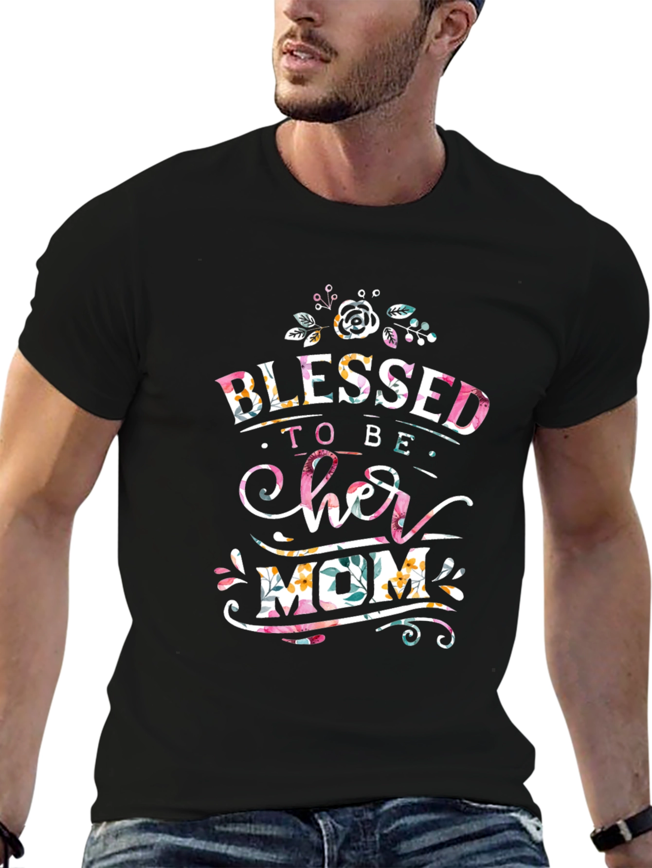 Blessed To Be Her Mom Graphic T-Shirt