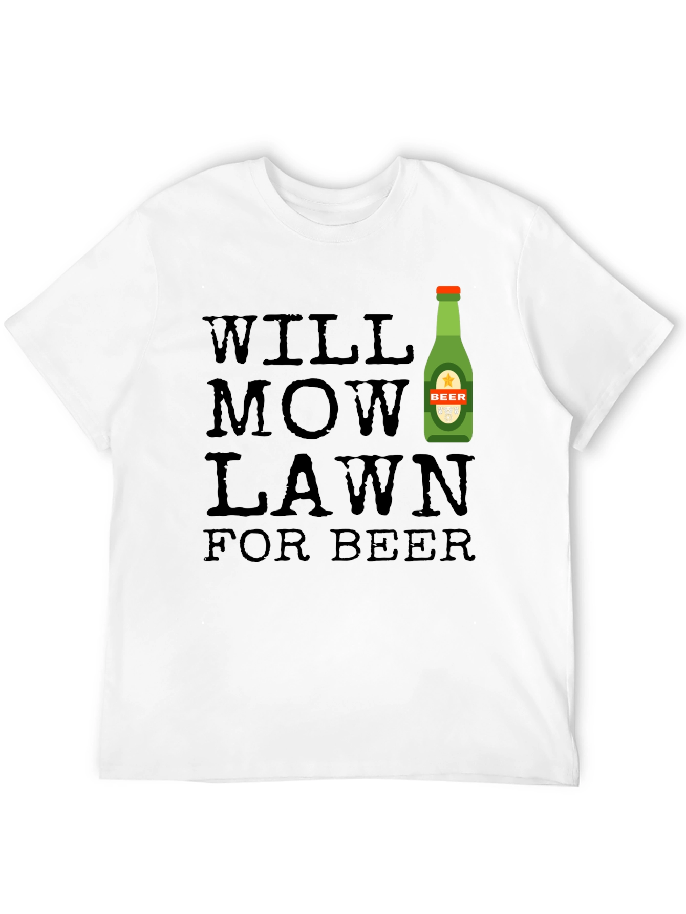 Will Mow Lawn For Beer Graphic Tee