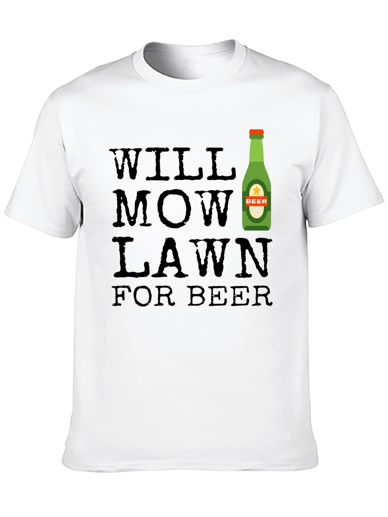 Will Mow Lawn For Beer Graphic Tee