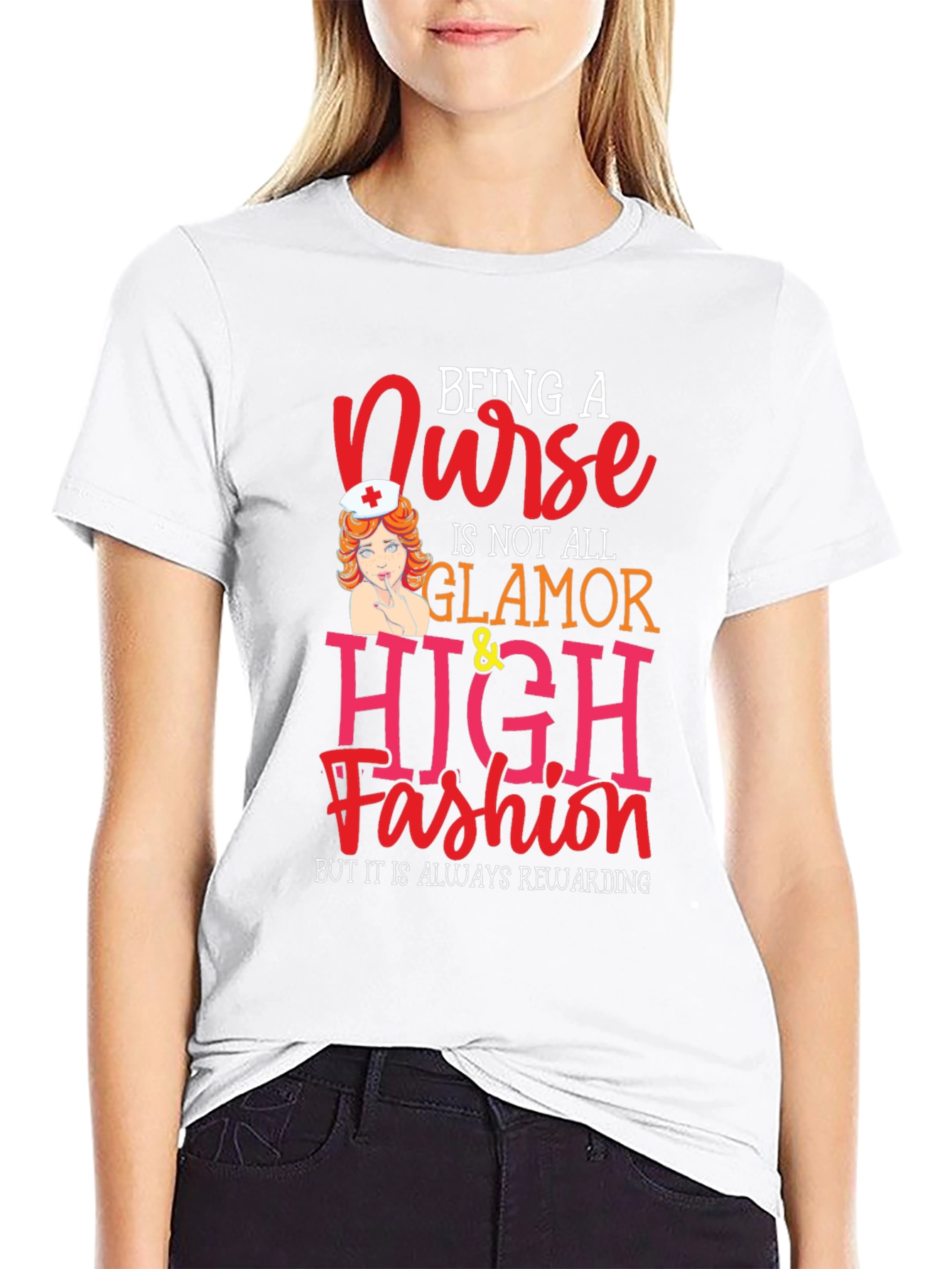Nurse Glamour T-Shirt - Rewarding Profession Tee