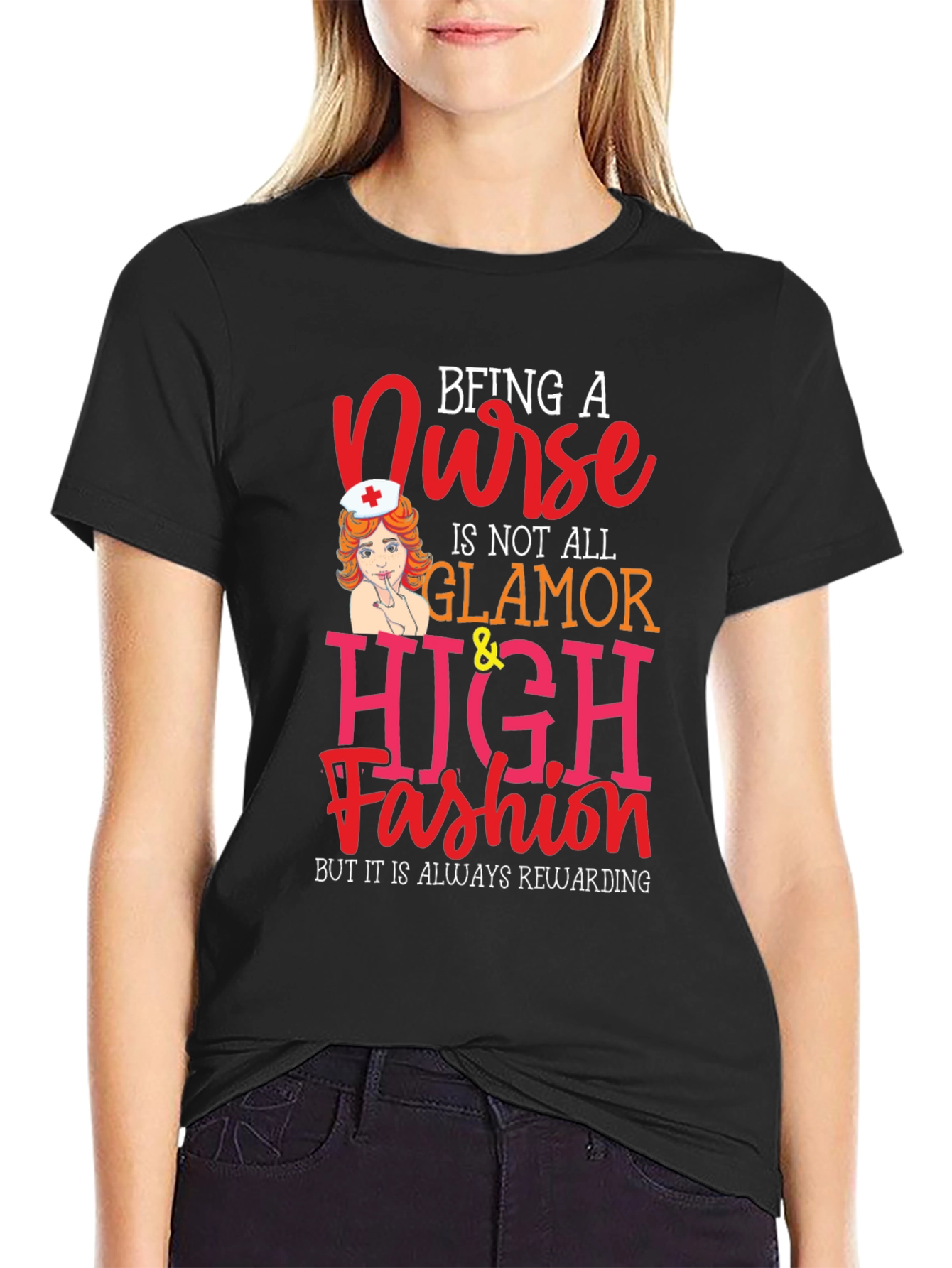Nurse Glamour T-Shirt - Rewarding Profession Tee