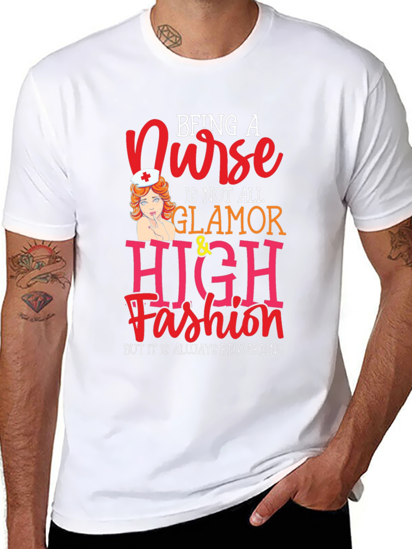 Nurse Glamour T-Shirt - Rewarding Profession Tee