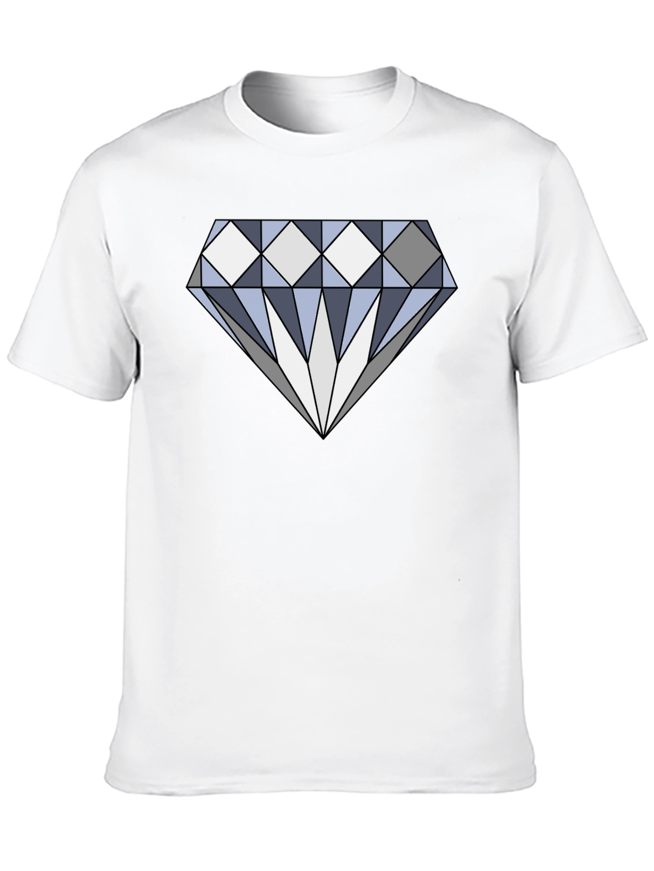 Diamond Graphic Print Black Cotton Tee
