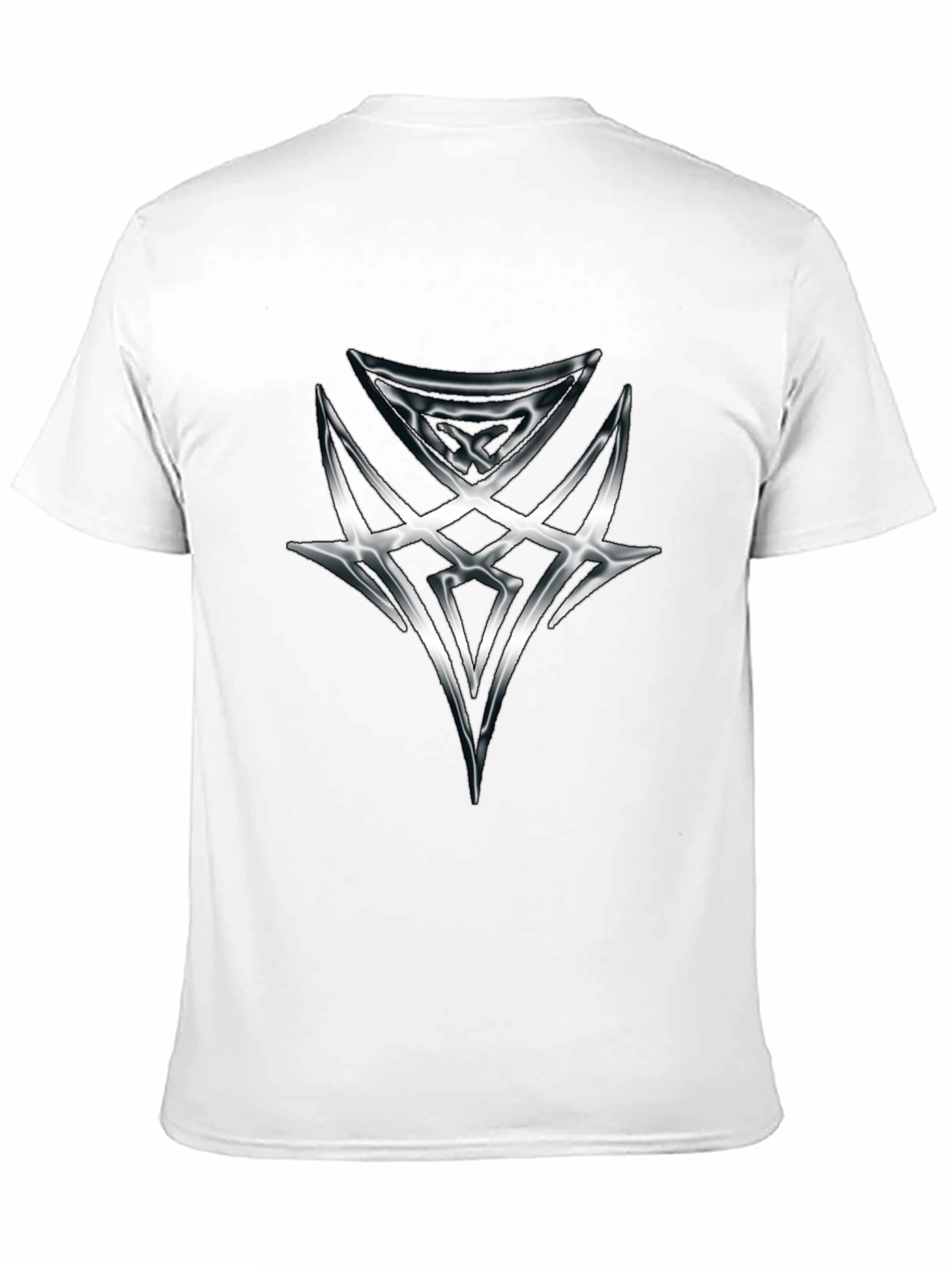 Edgy Graphic Tee - Silver Tribal Design