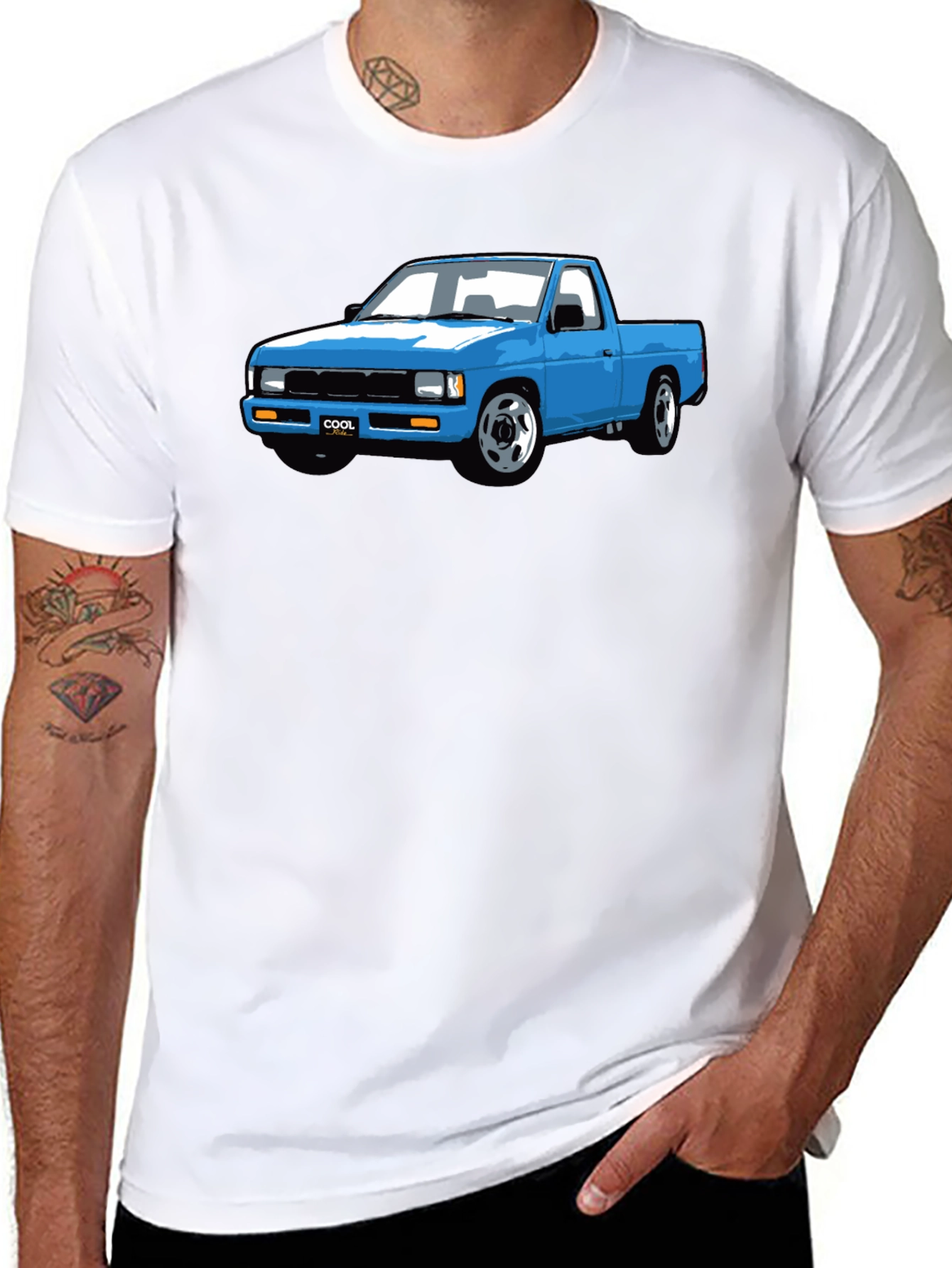 Blue Truck Graphic Tee - Cool Car Shirt
