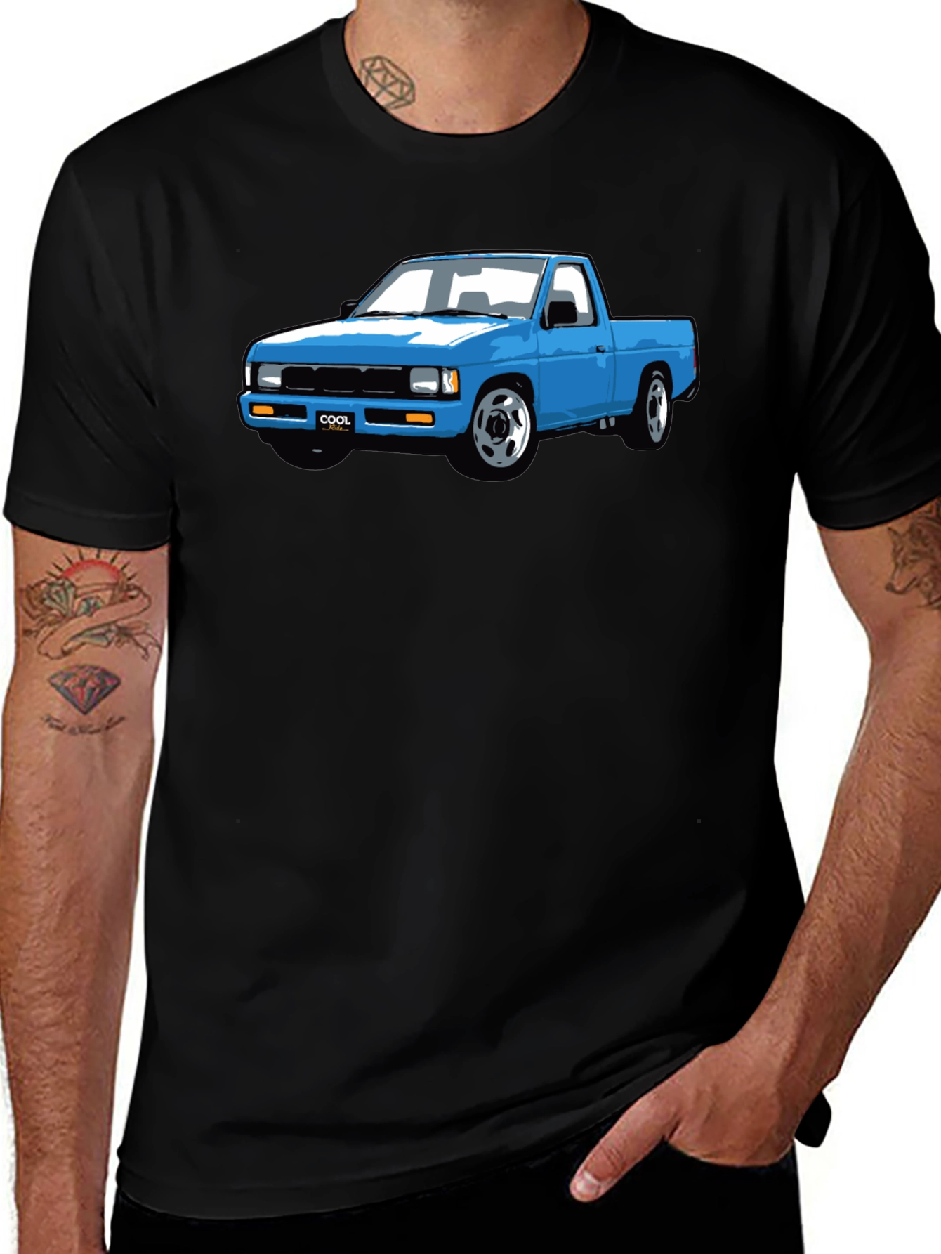 Blue Truck Graphic Tee - Cool Car Shirt