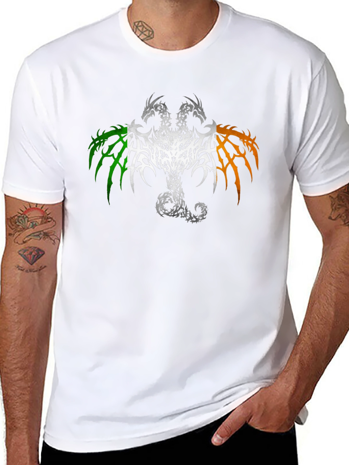 Irish Dragon Flag Graphic T-Shirt - Black