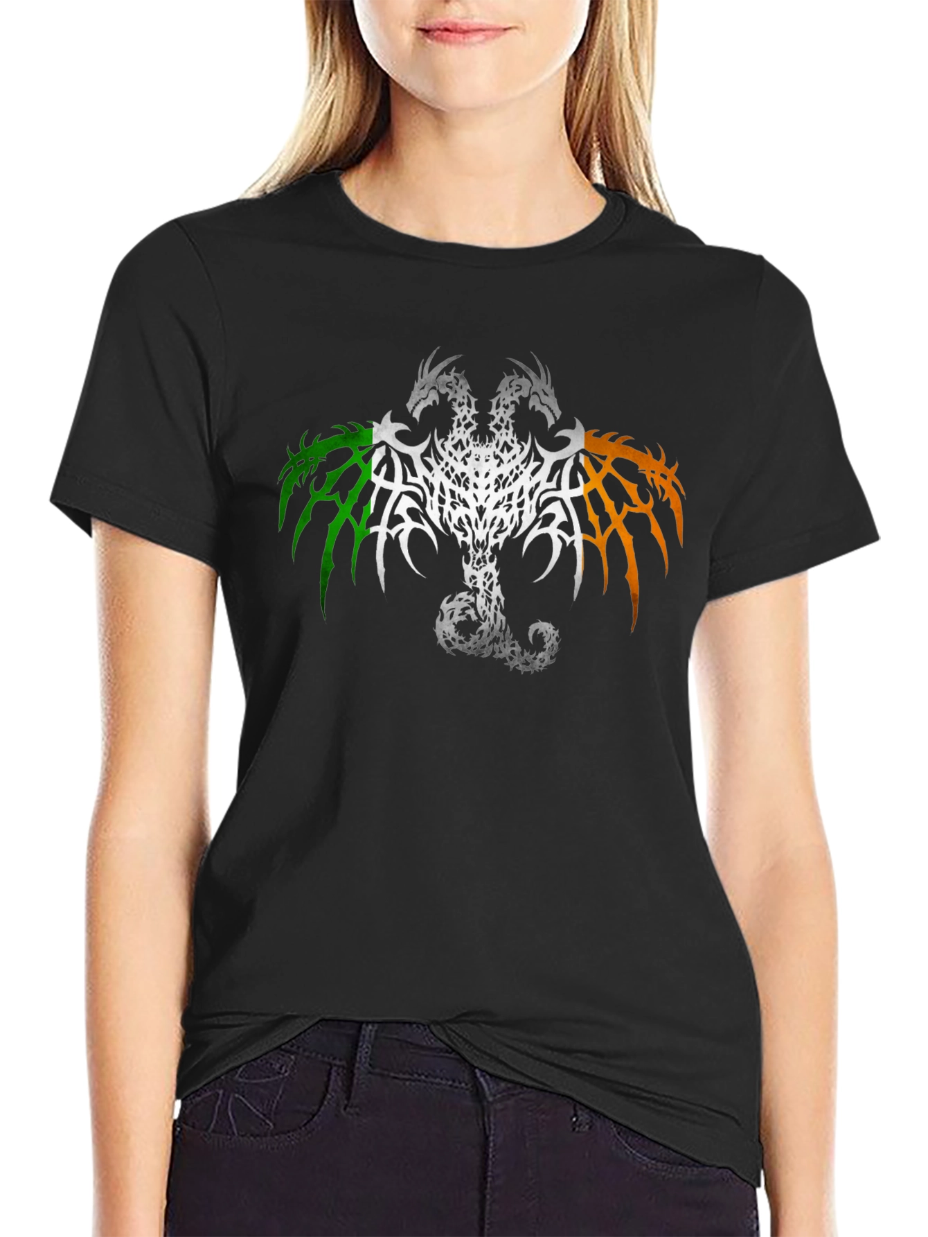 Irish Dragon Flag Graphic T-Shirt - Black