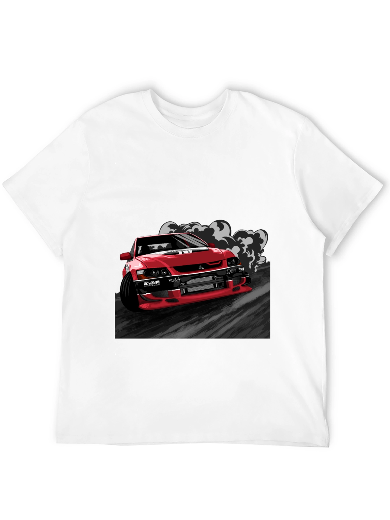 Red Car Graphic Black T-Shirt