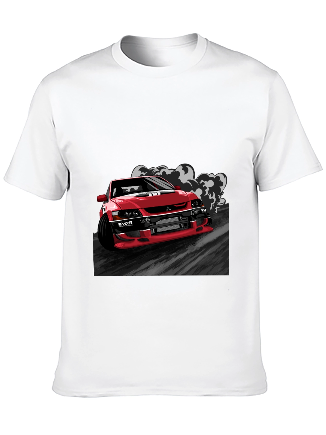Red Car Graphic Black T-Shirt