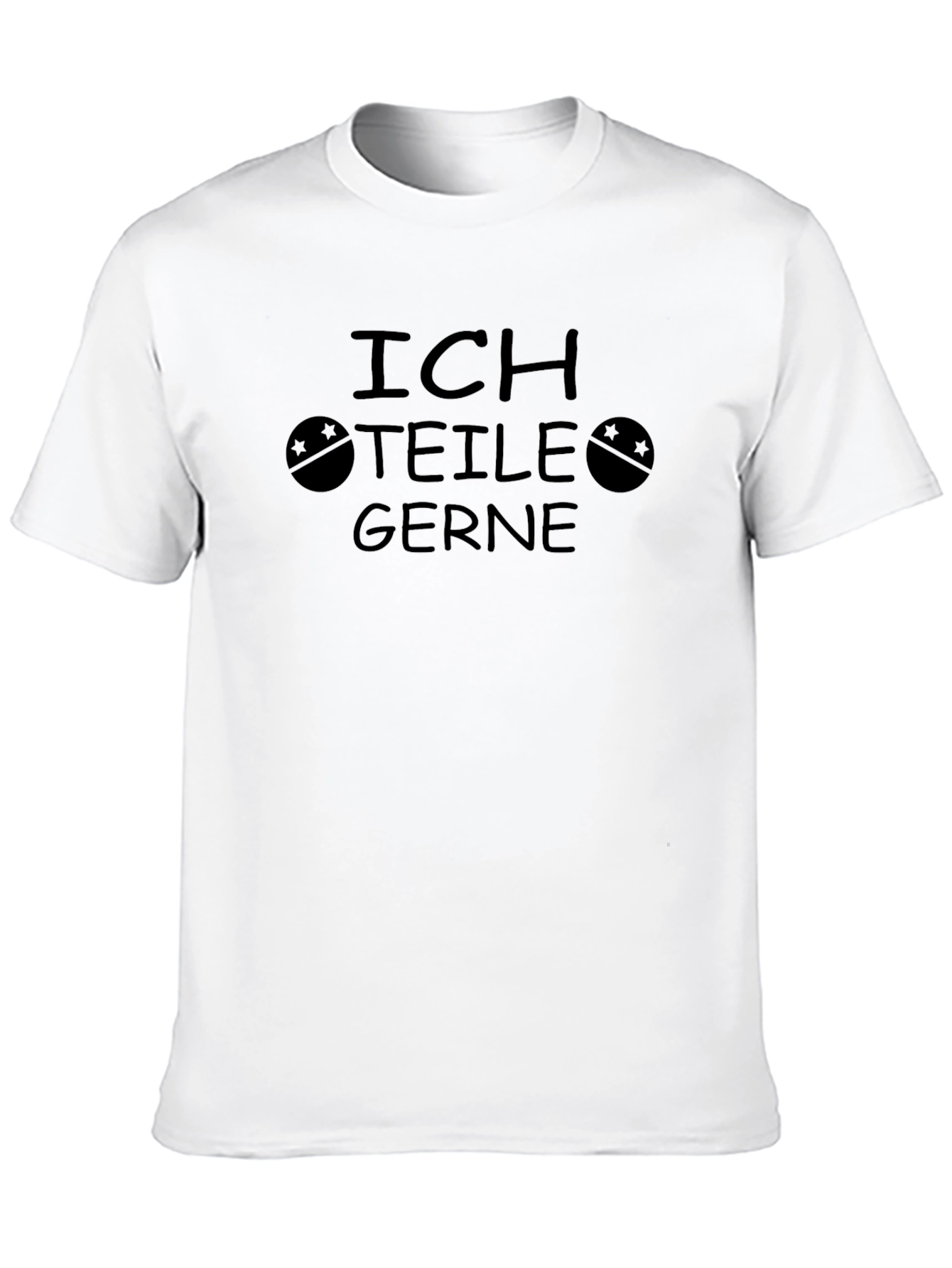 Ich Teile Gerne T-Shirt - Black Crew Neck