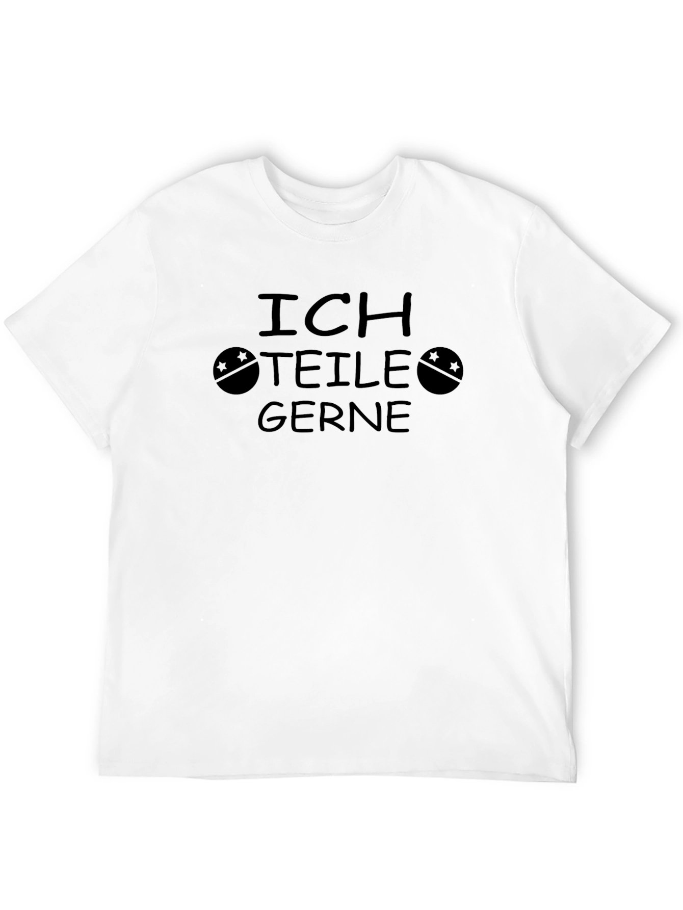 Ich Teile Gerne T-Shirt - Black Crew Neck