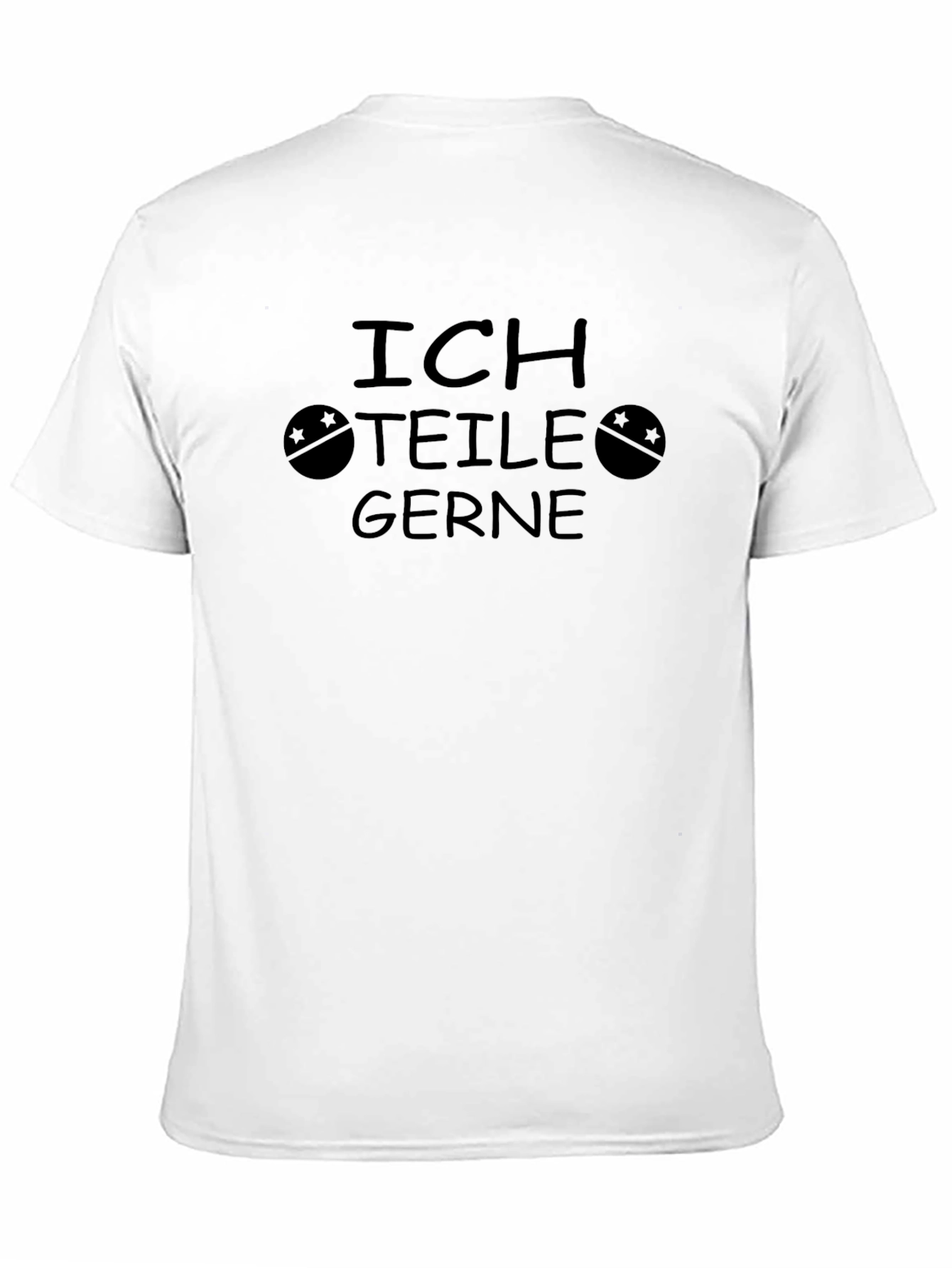 Ich Teile Gerne T-Shirt - Black Crew Neck