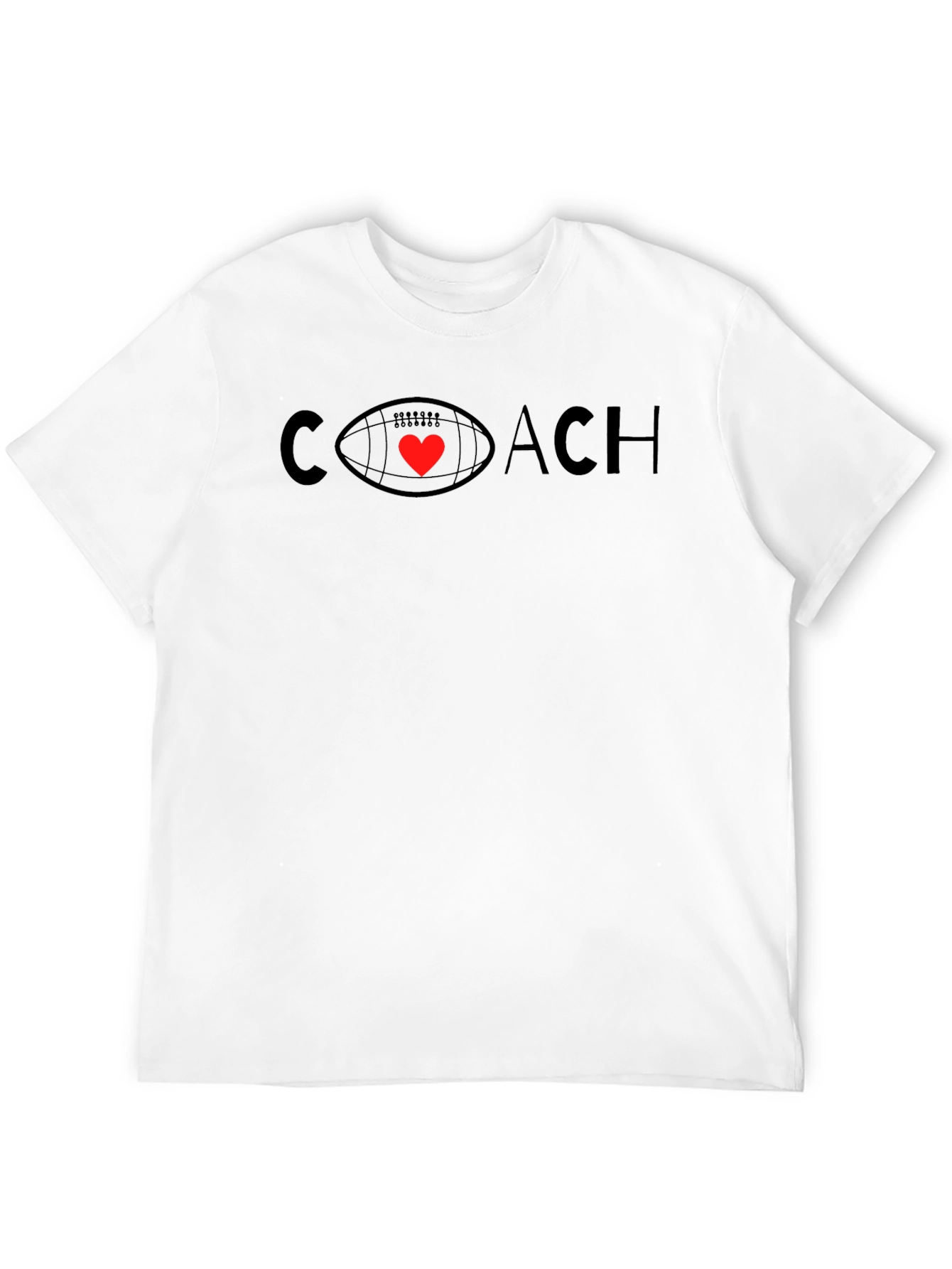 Coach Football Heart T-Shirt