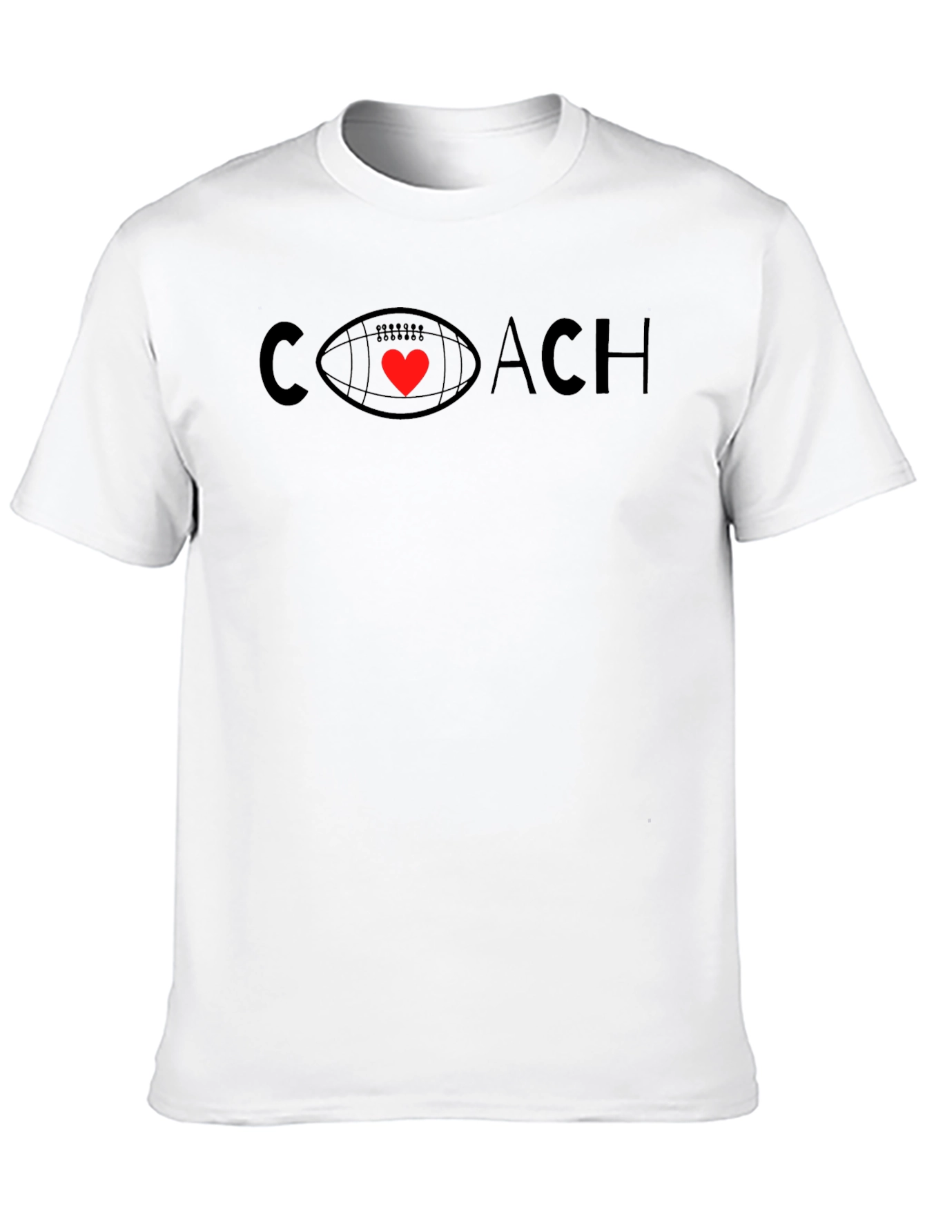 Coach Football Heart T-Shirt