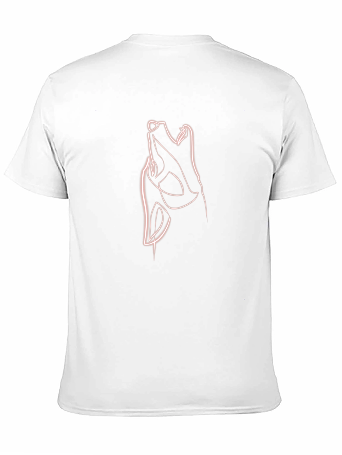 Abstract Wolf Line Art T-Shirt - Black