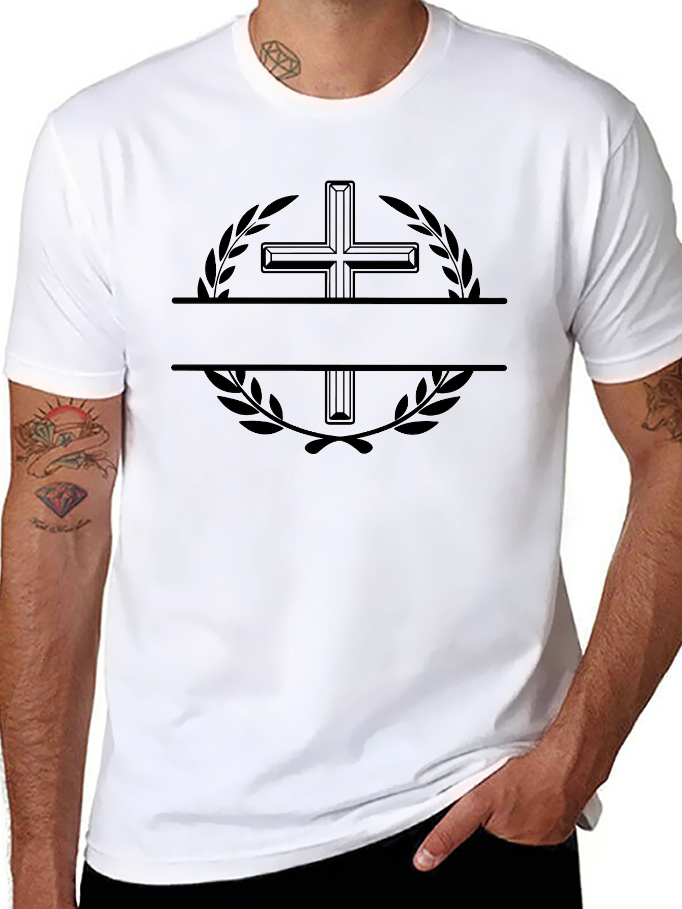 Cross & Laurel Black Graphic Tee