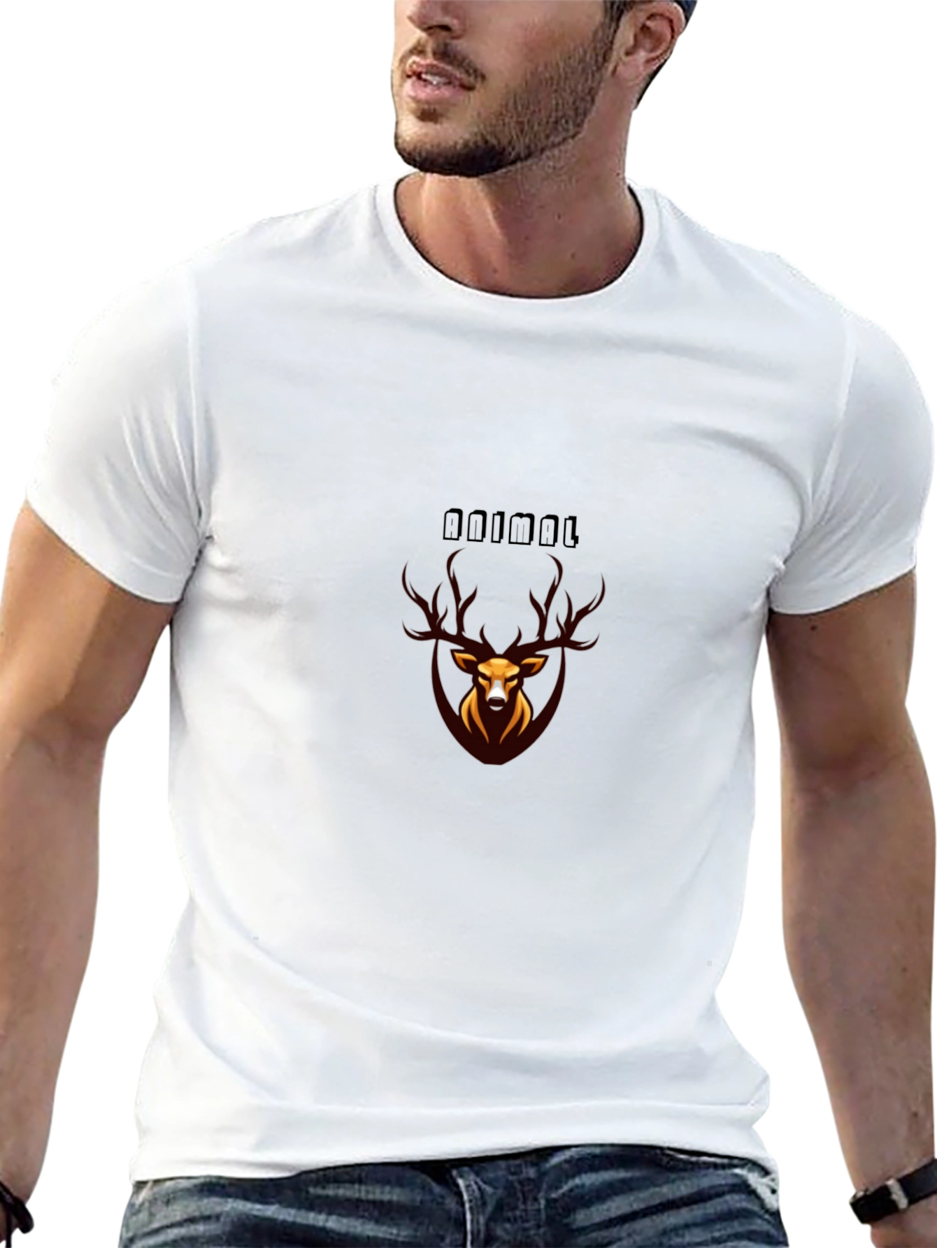 Stylish Black Animal Graphic T-Shirt
