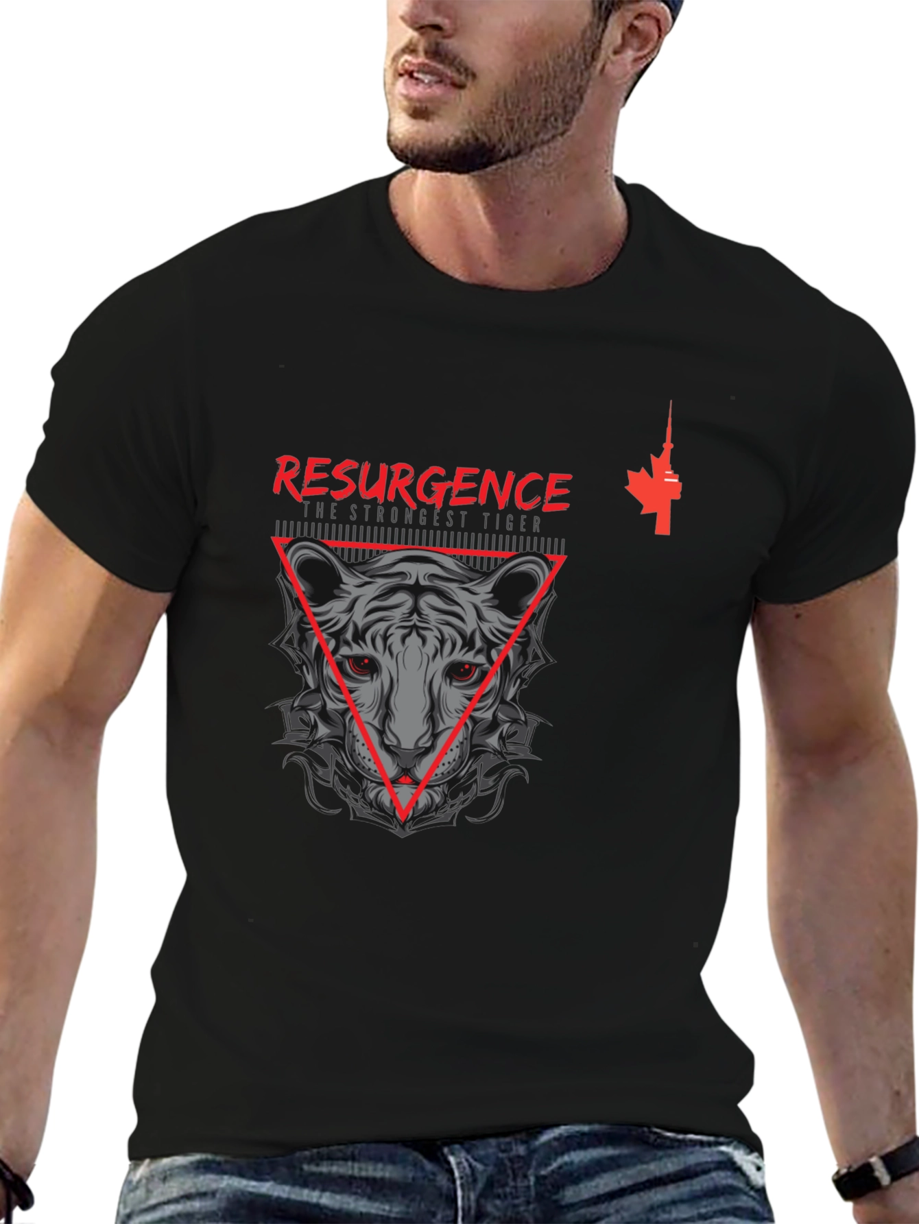Resurgence Tiger Graphic Tee - Black T-Shirt