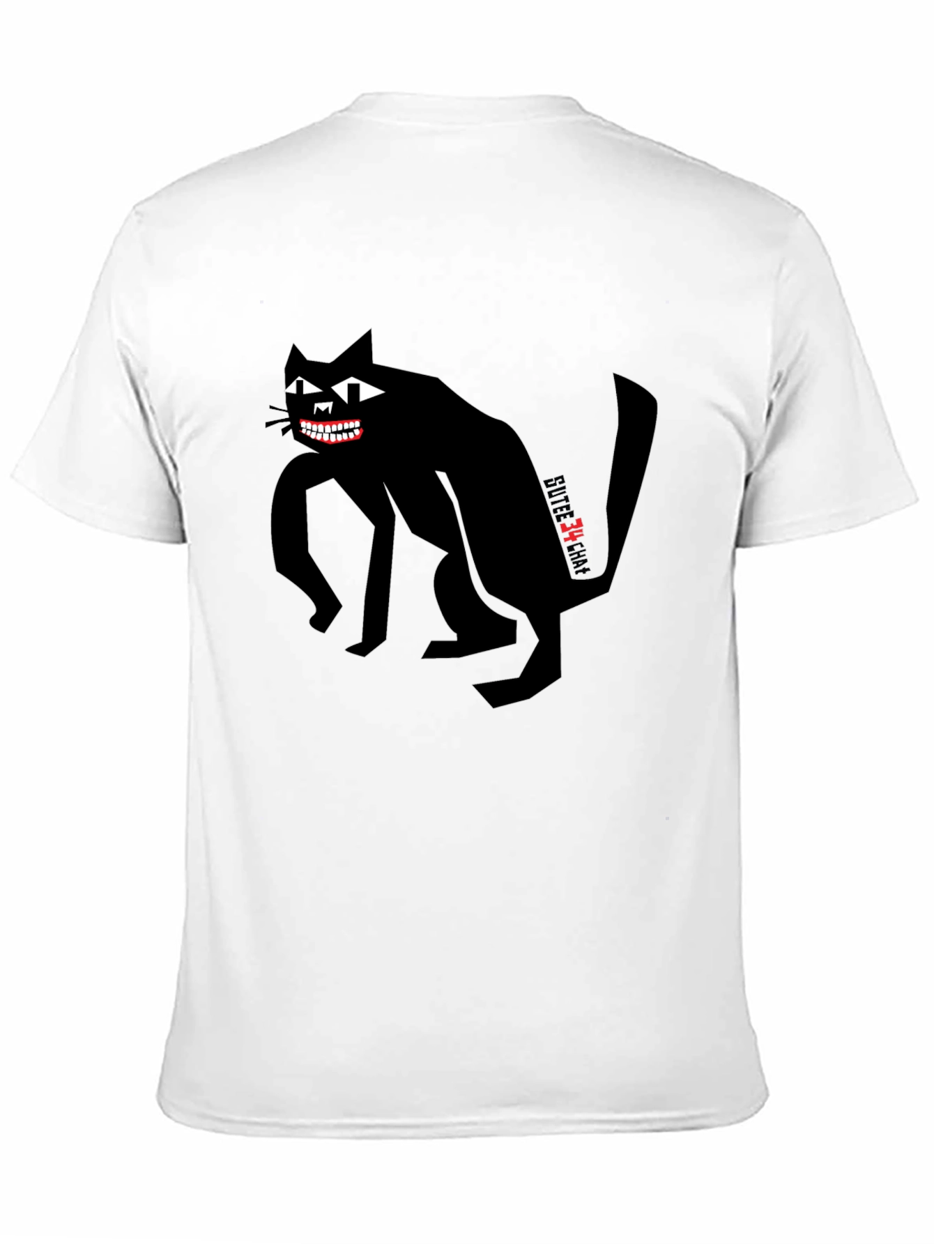 Creepy Cat Graphic Tee - Mens Black T-Shirt