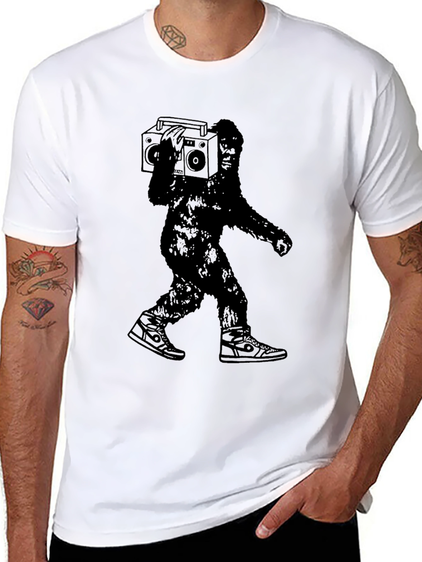 Sasquatch Boombox Black T-Shirt