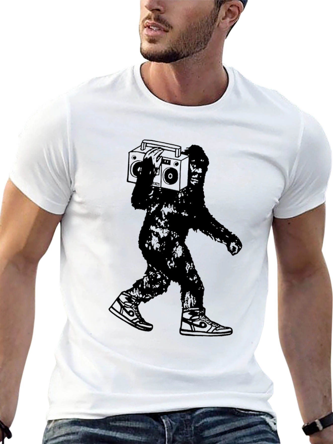 Sasquatch Boombox Black T-Shirt