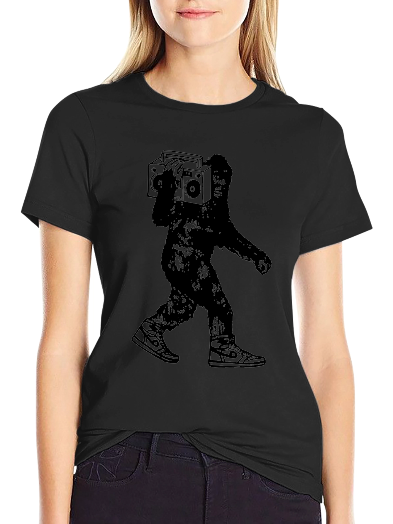 Sasquatch Boombox Black T-Shirt