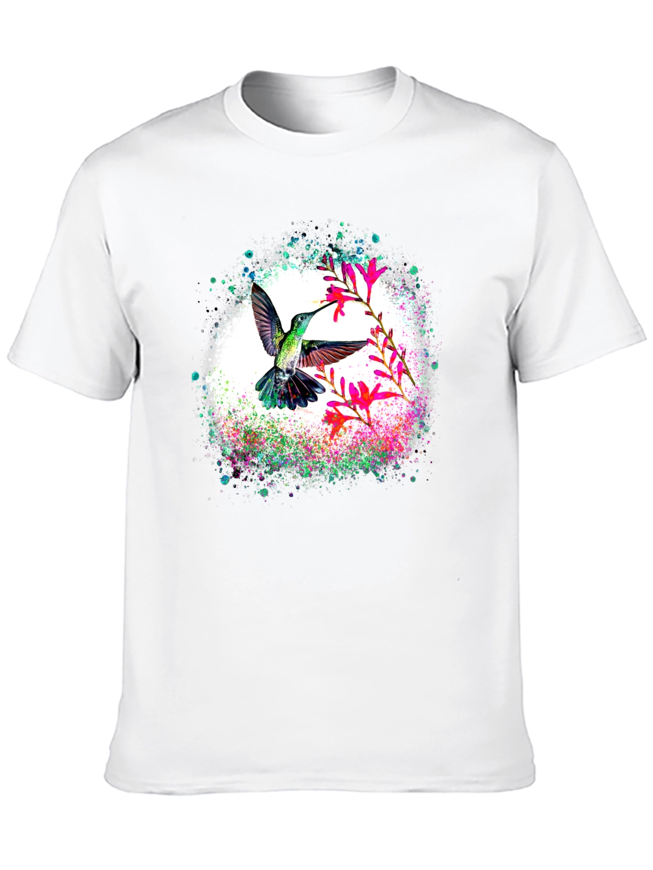 Hummingbird Floral T-Shirt - Nature Lovers Tee