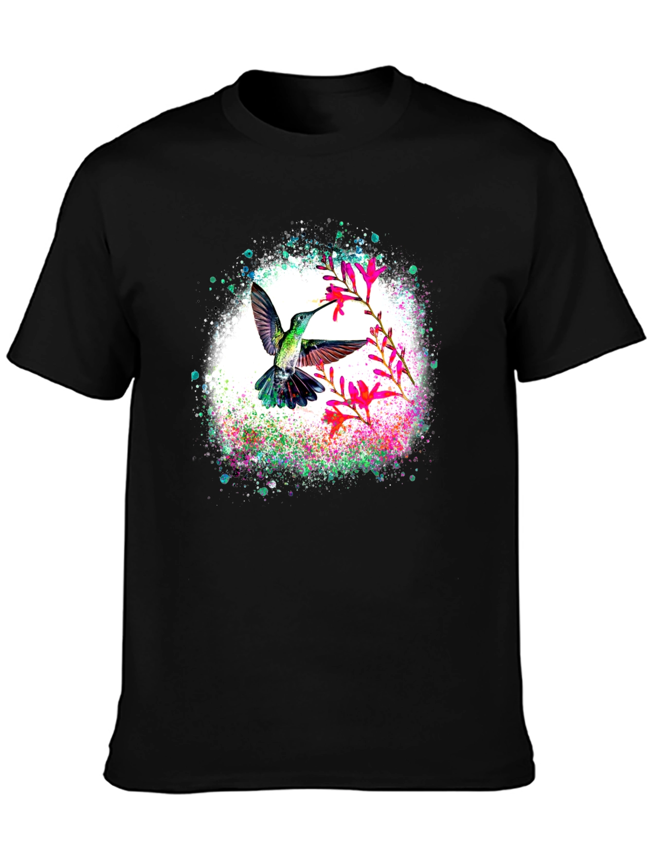 Hummingbird Floral T-Shirt - Nature Lovers Tee