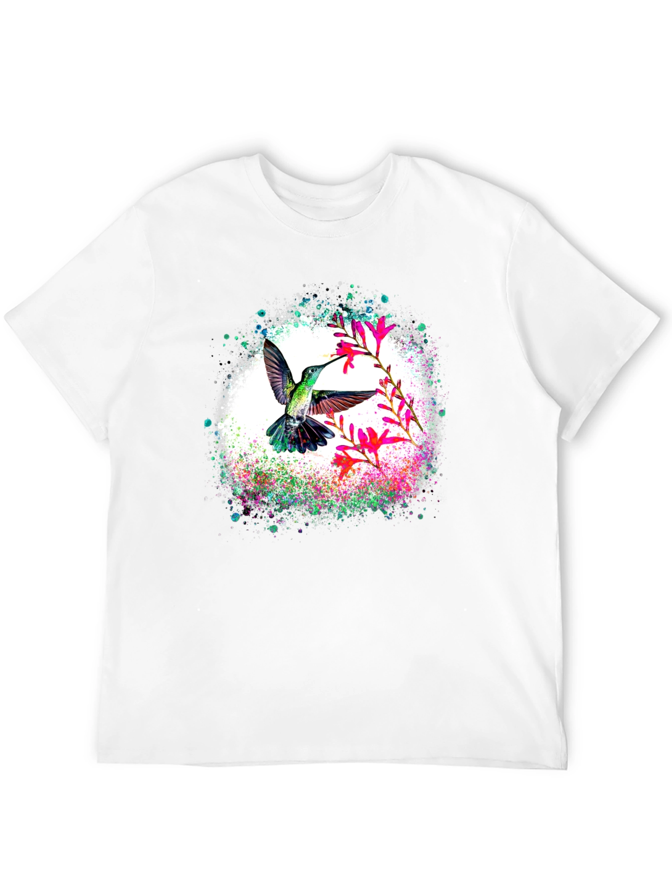 Hummingbird Floral T-Shirt - Nature Lovers Tee