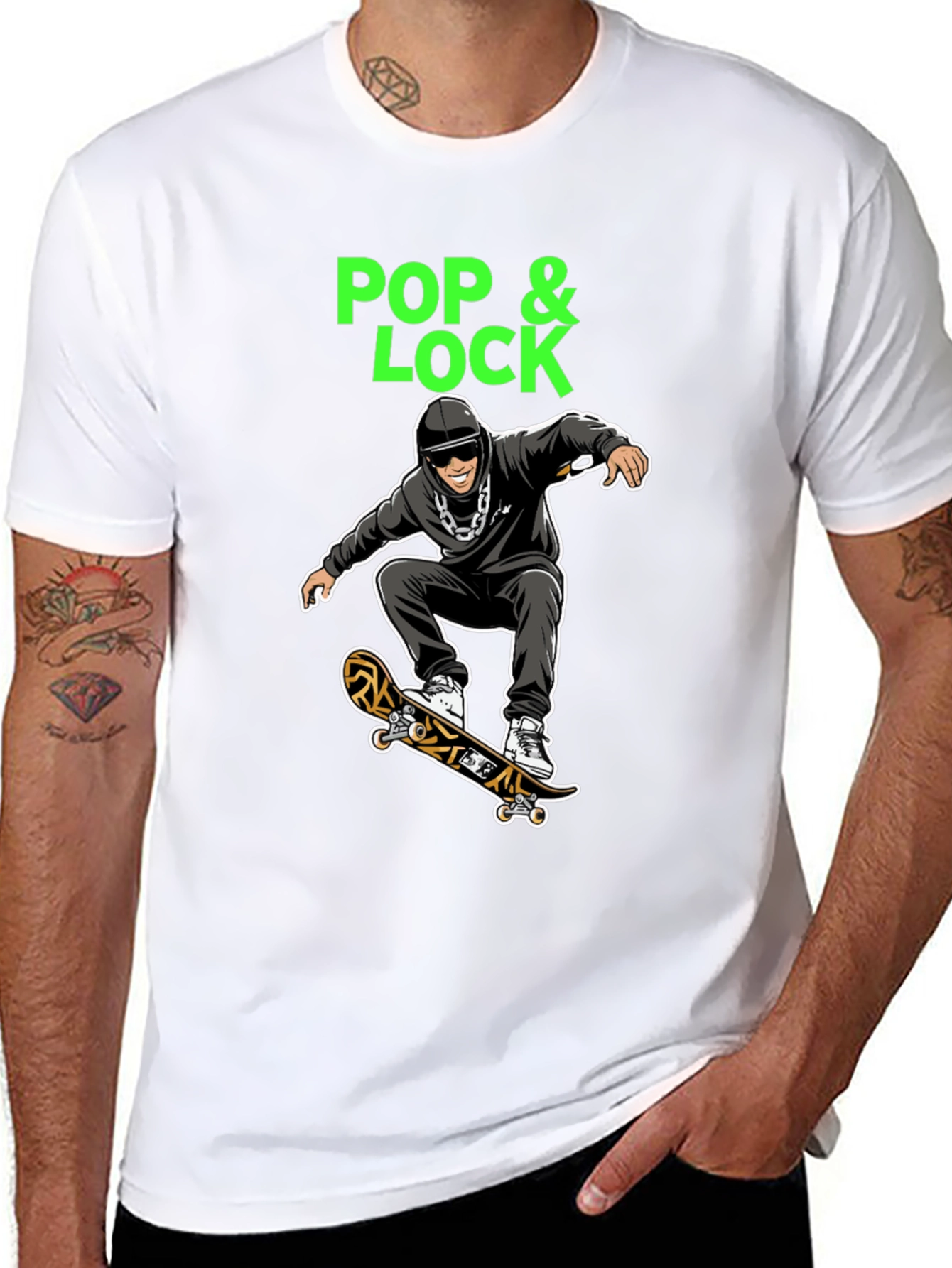 Pop & Lock Skateboarder Graphic Tee