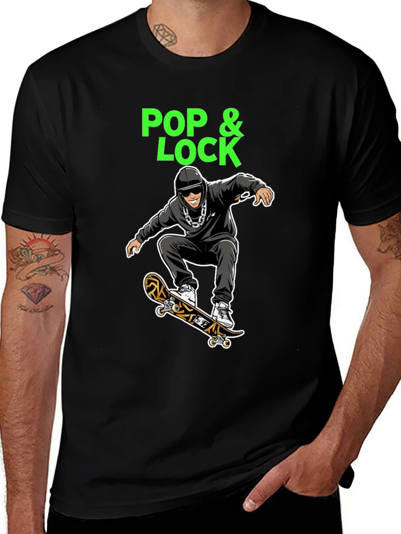 Pop & Lock Skateboarder Graphic Tee
