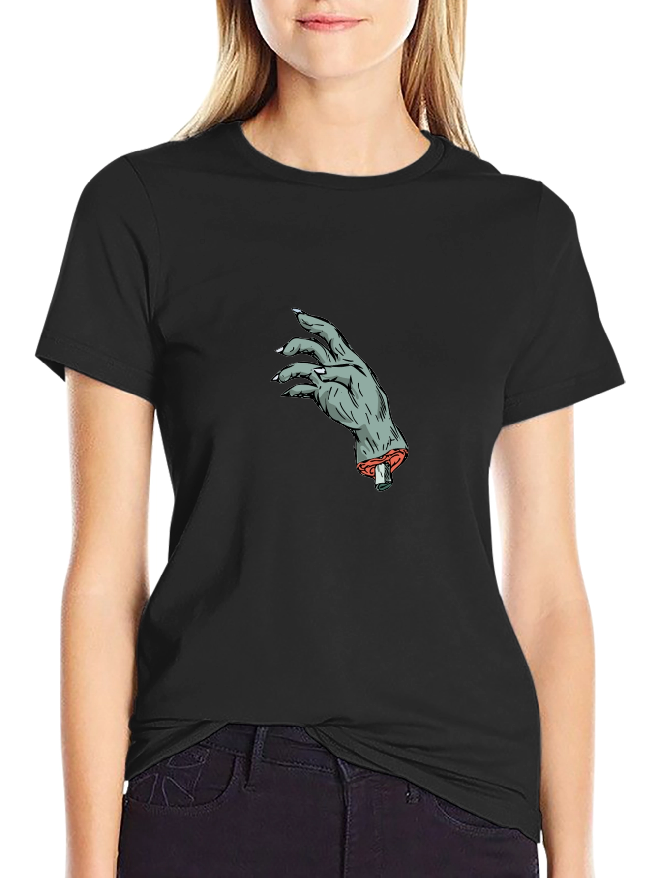 Zombie Hand Graphic Tee - Mens Black T-Shirt