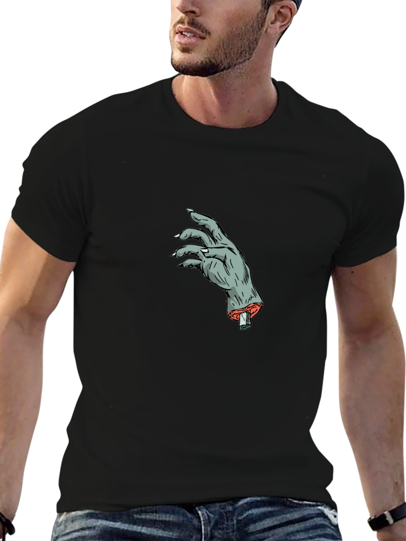 Zombie Hand Graphic Tee - Mens Black T-Shirt