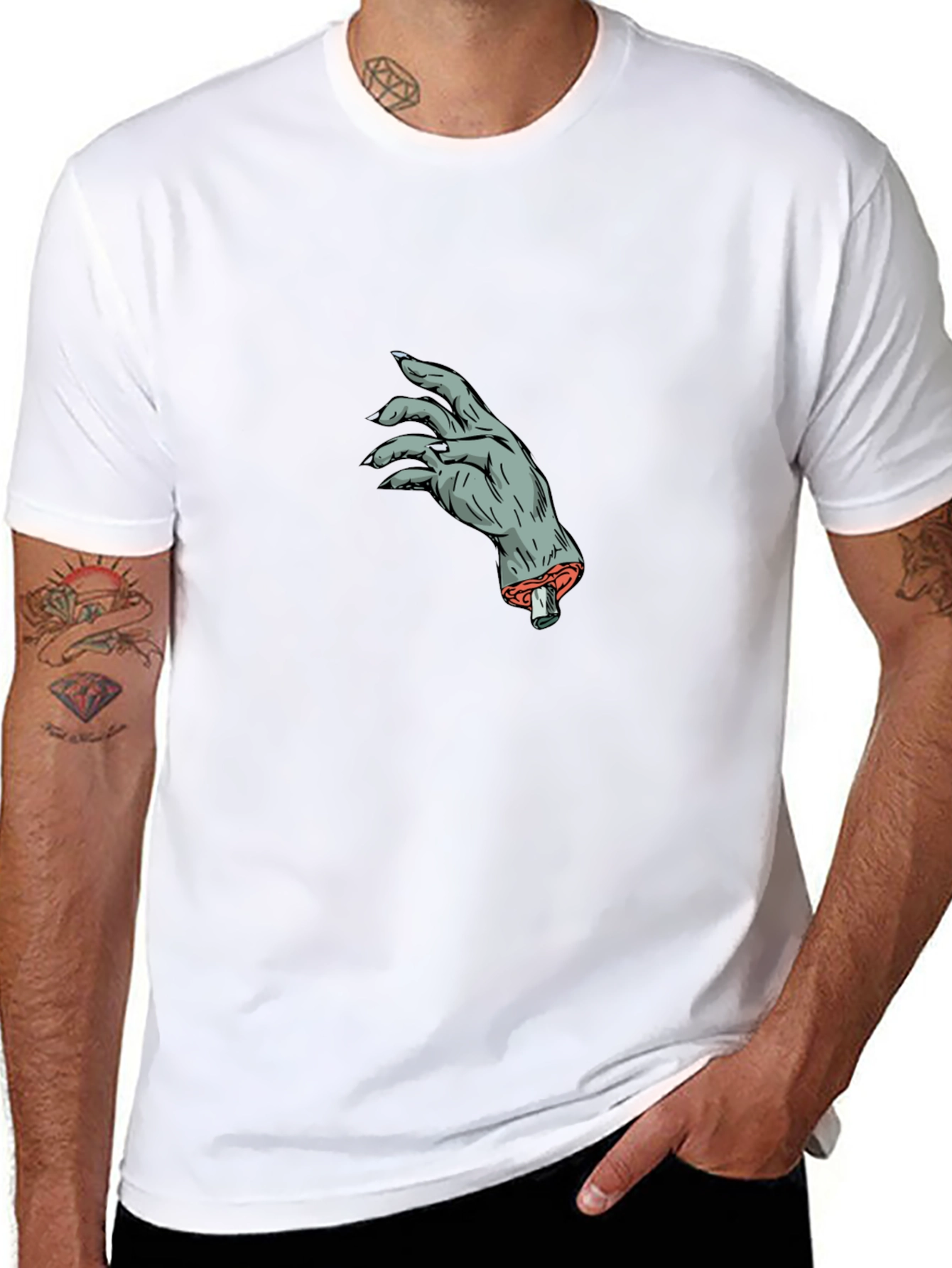 Zombie Hand Graphic Tee - Mens Black T-Shirt