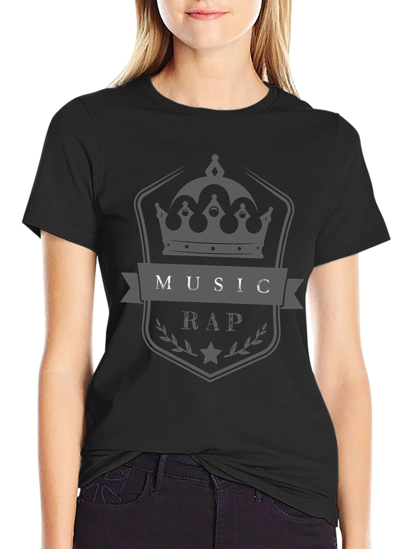 Music Rap Crown Graphic T-Shirt