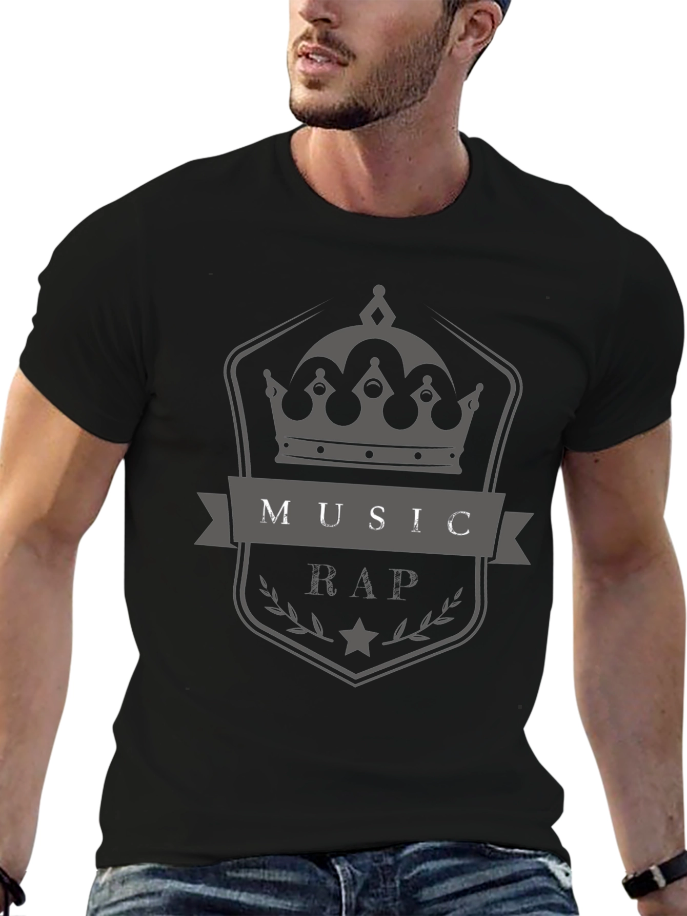 Music Rap Crown Graphic T-Shirt