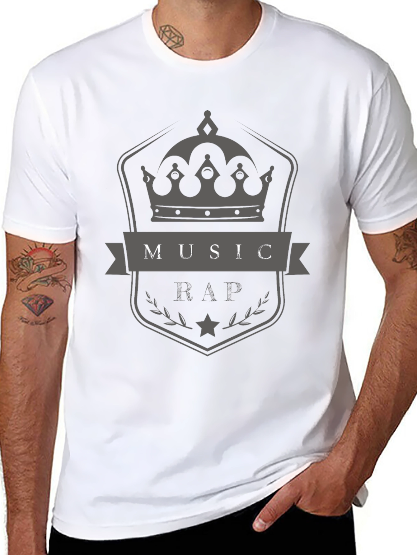 Music Rap Crown Graphic T-Shirt