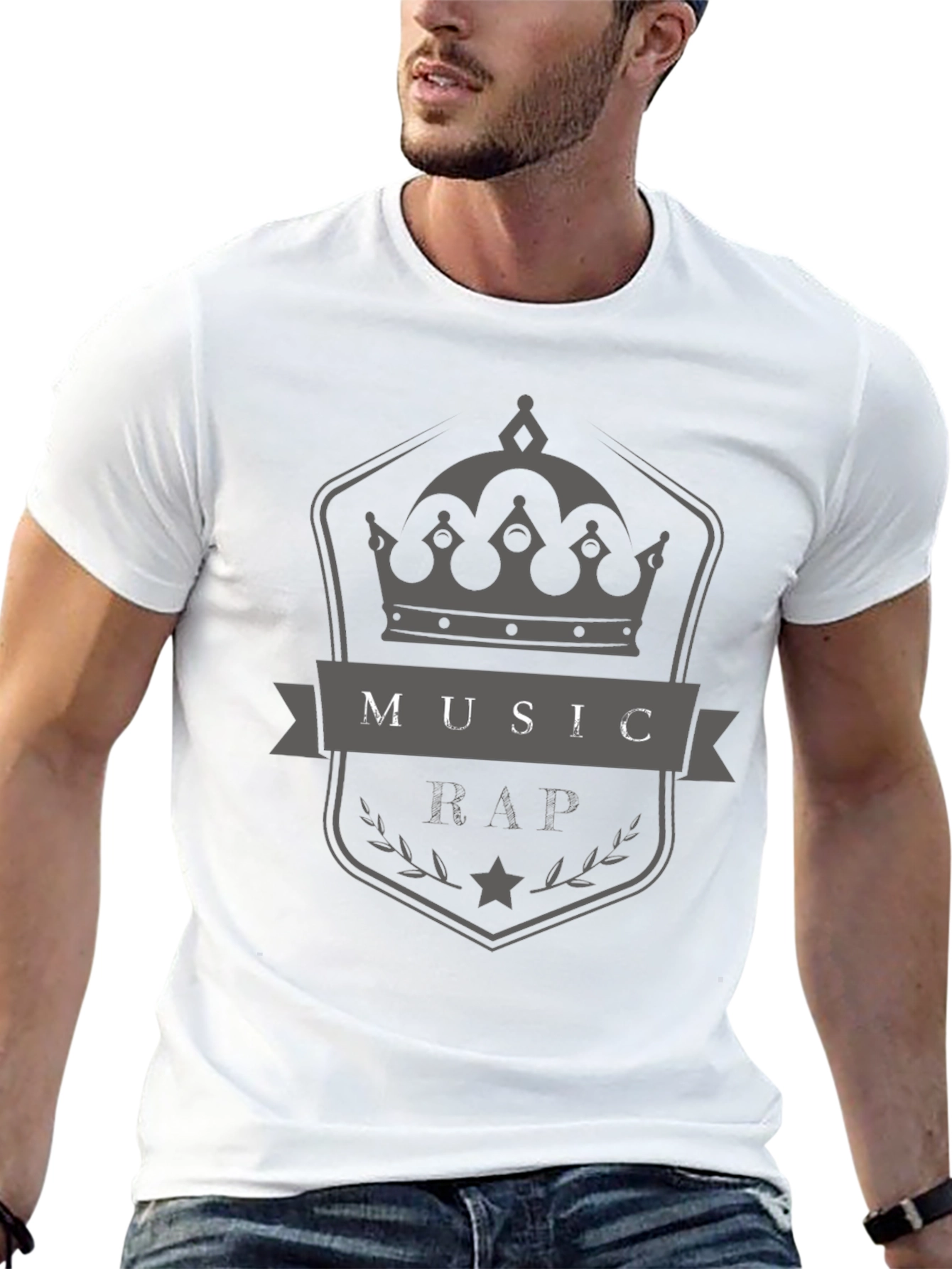 Music Rap Crown Graphic T-Shirt