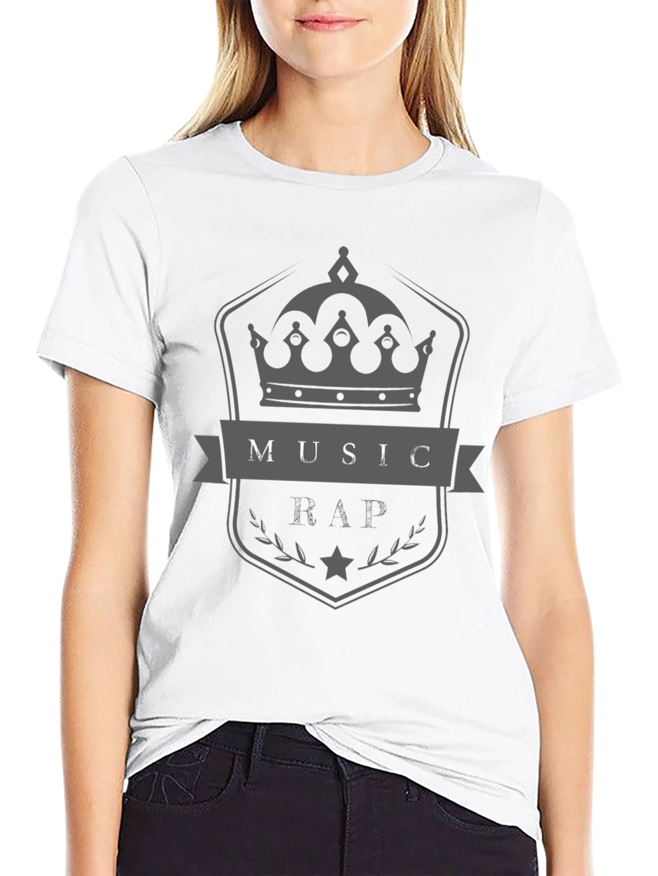 Music Rap Crown Graphic T-Shirt