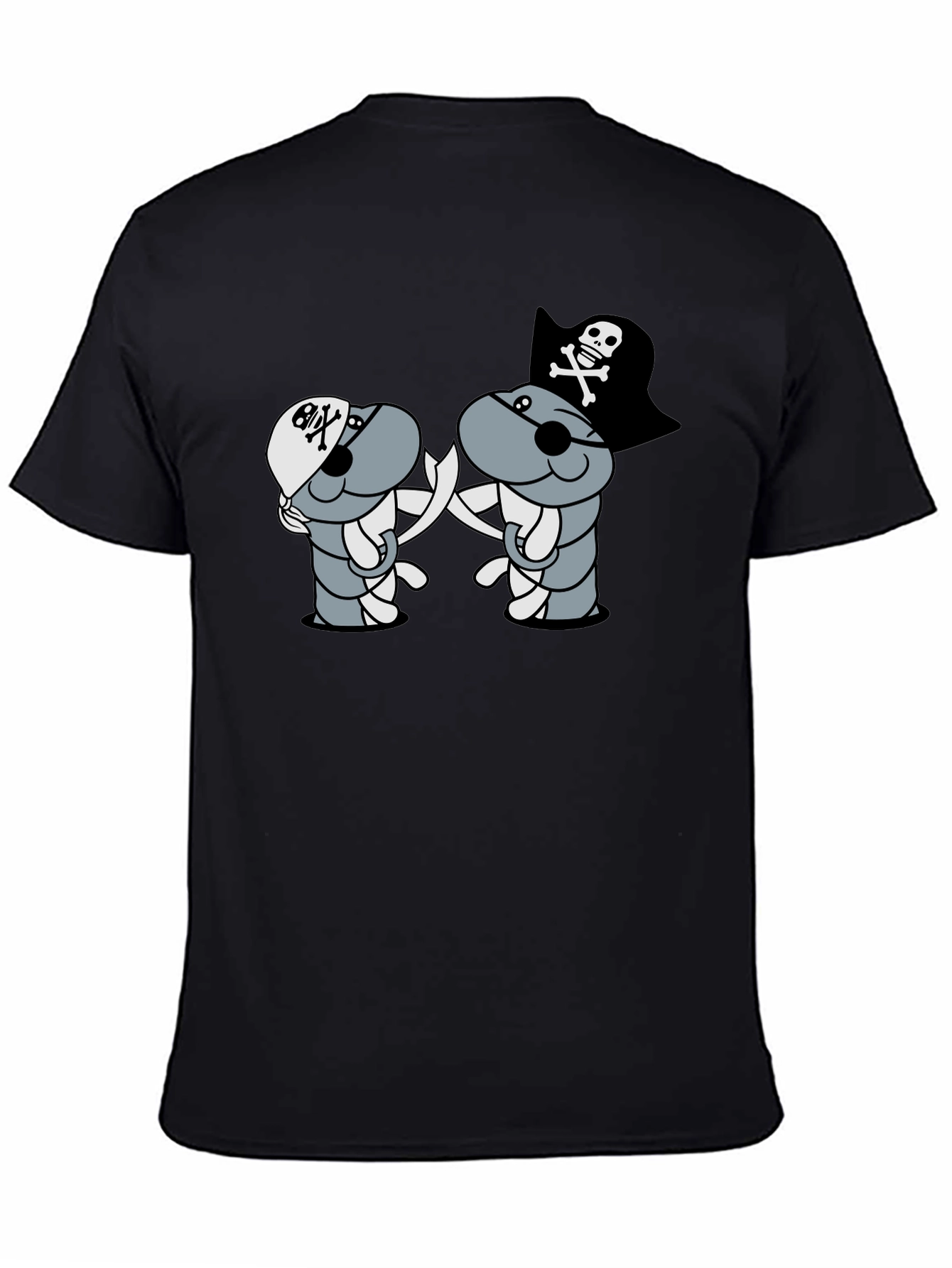 Pirate Cartoon T-Shirt - Black