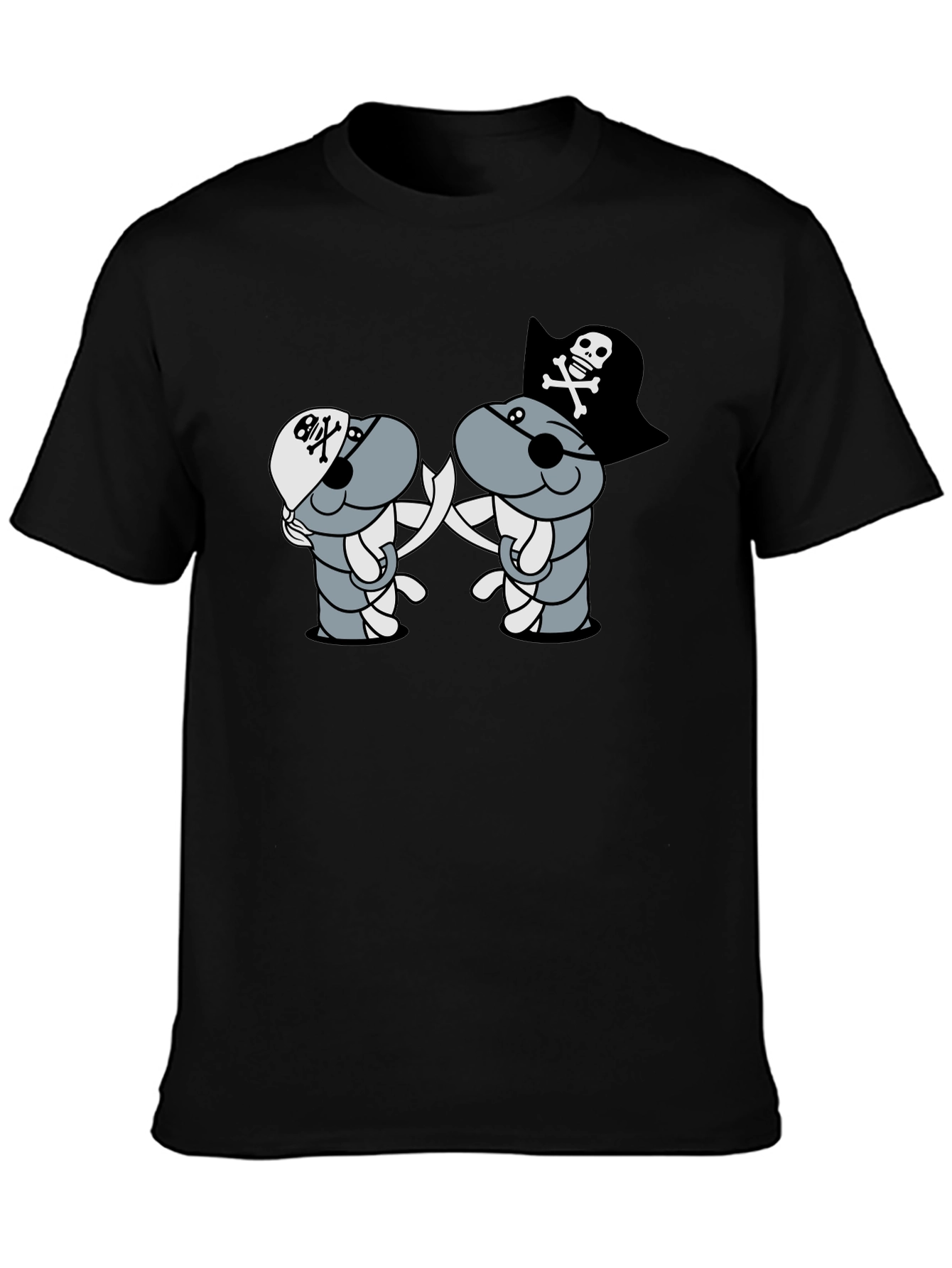 Pirate Cartoon T-Shirt - Black