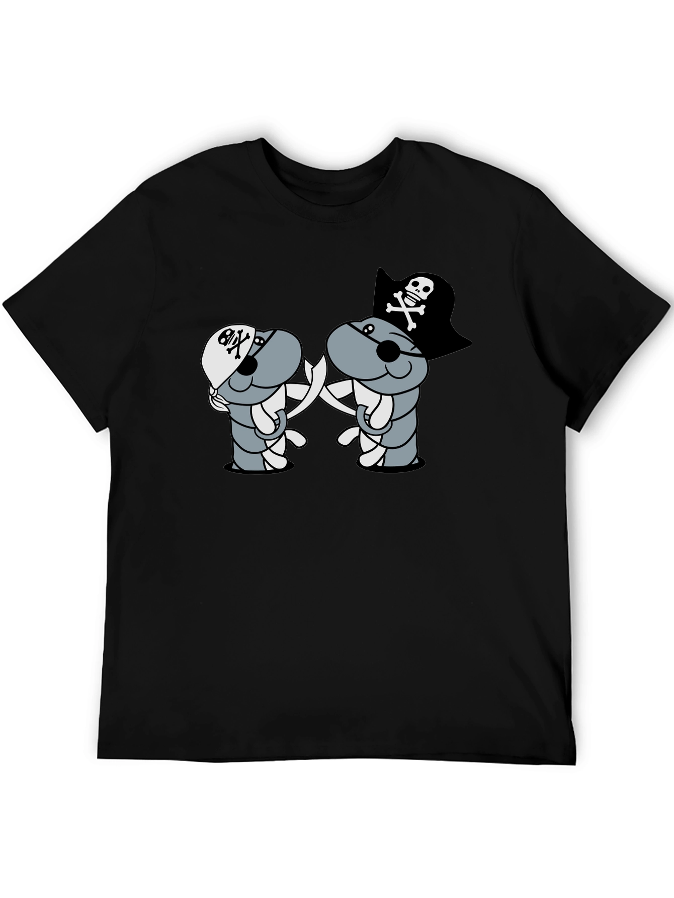 Pirate Cartoon T-Shirt - Black