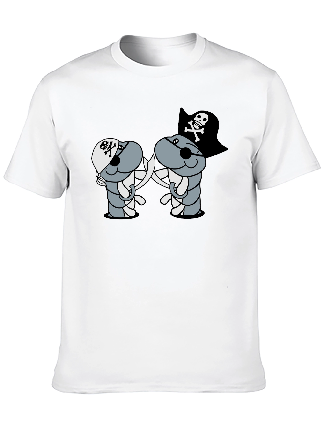 Pirate Cartoon T-Shirt - Black