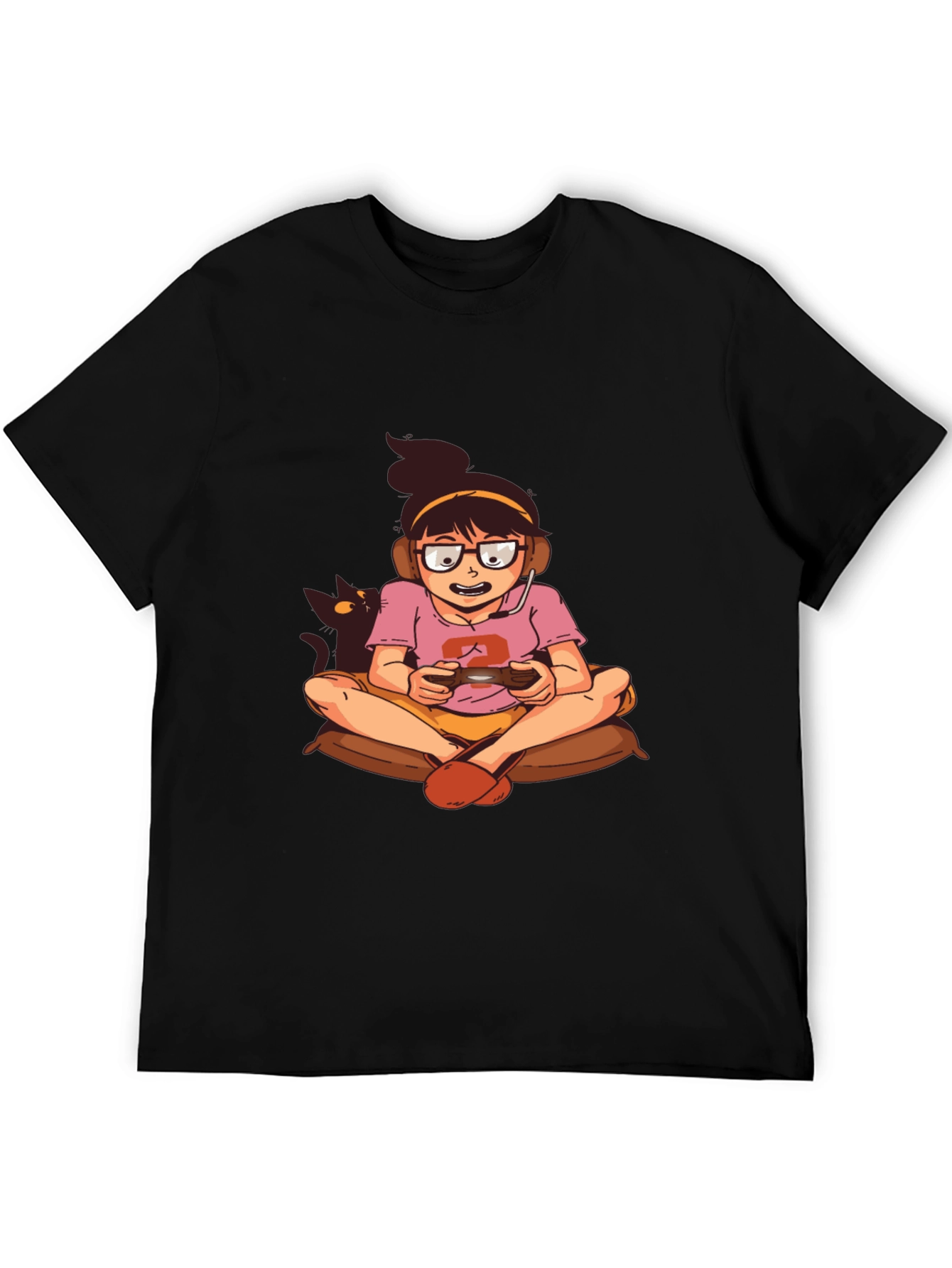 Gamer Girl T-Shirt - Black Cotton Graphic Tee