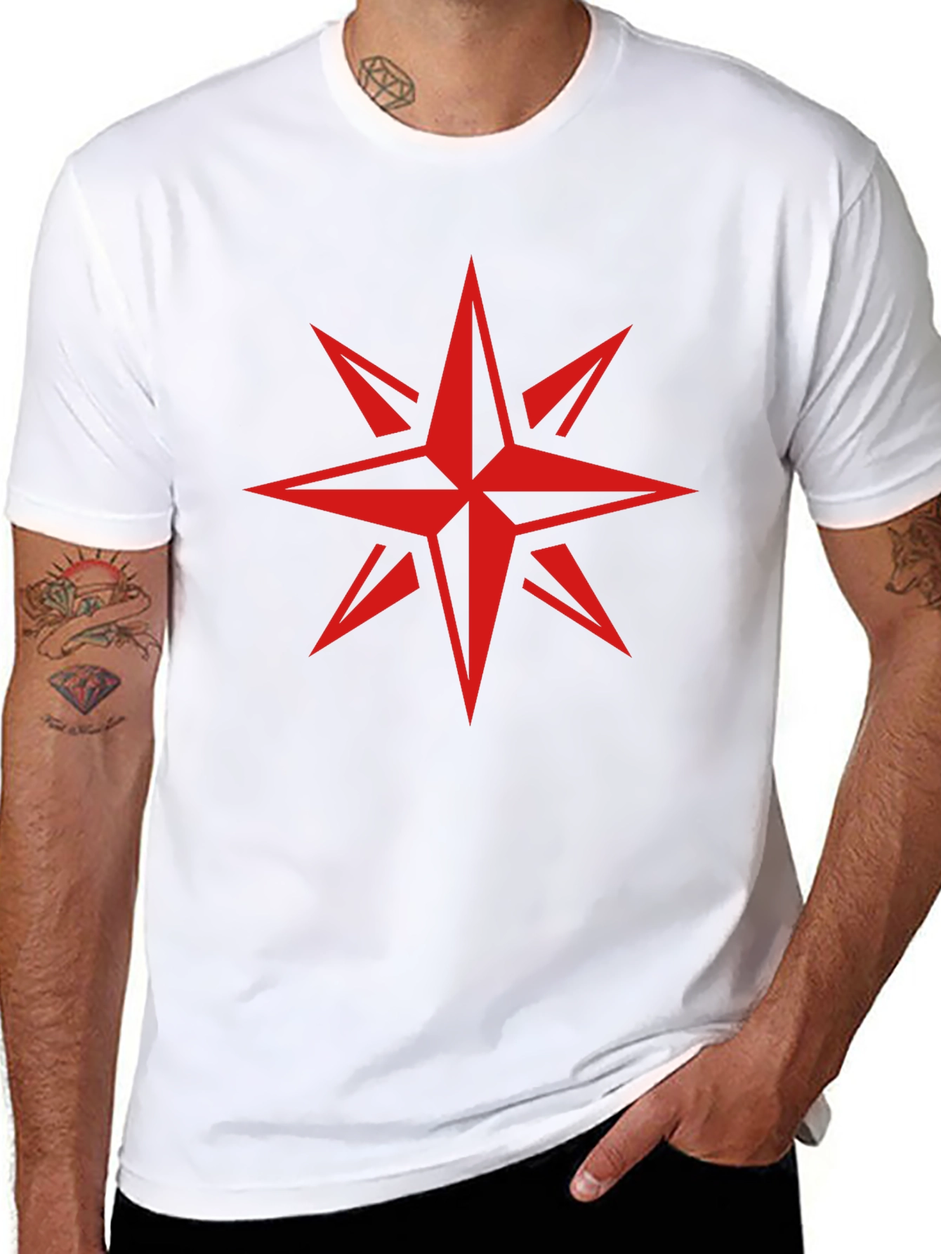 Red Star Compass Black T-Shirt