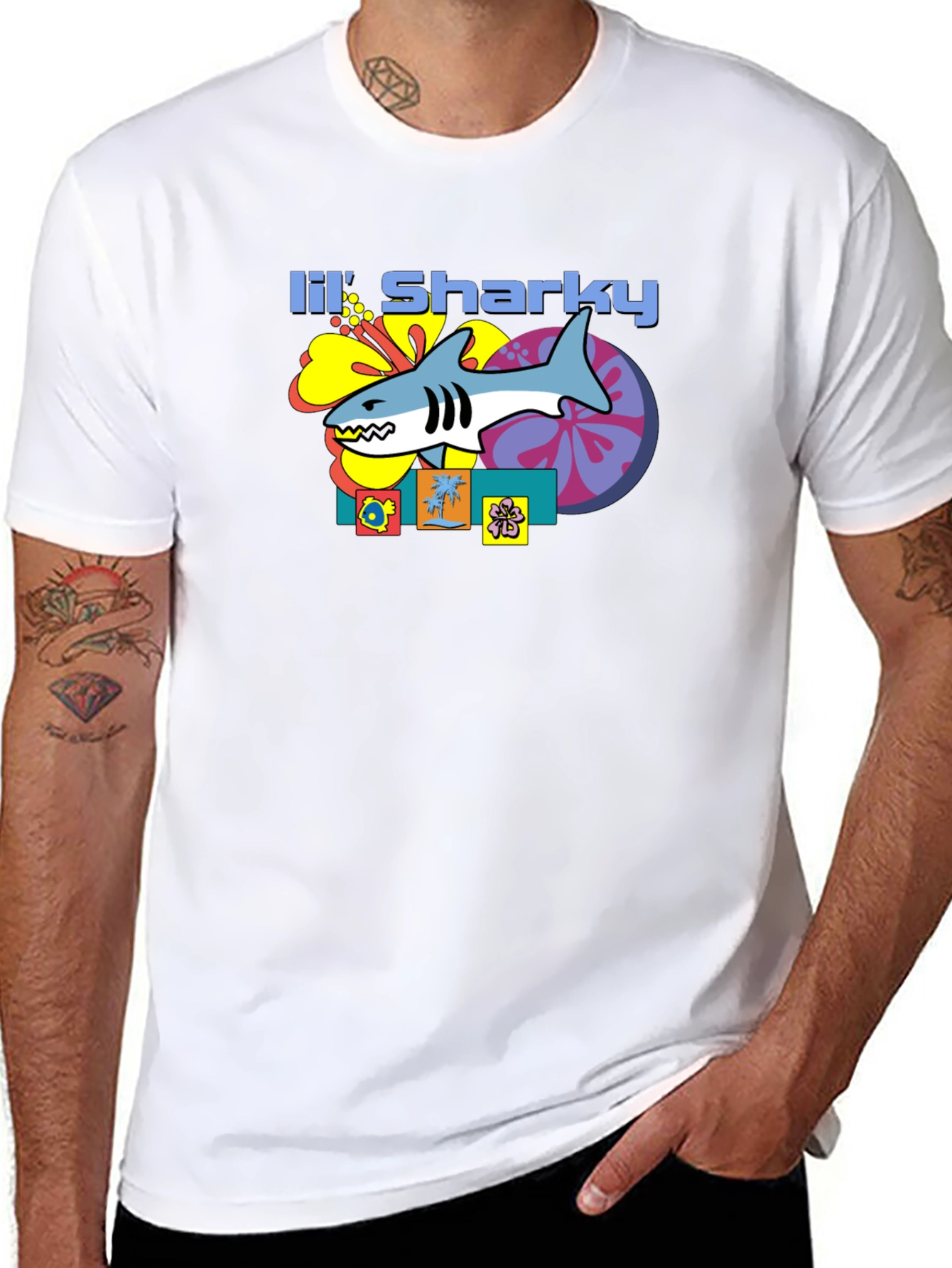 Lil Sharky Graphic T-Shirt - Retro Style