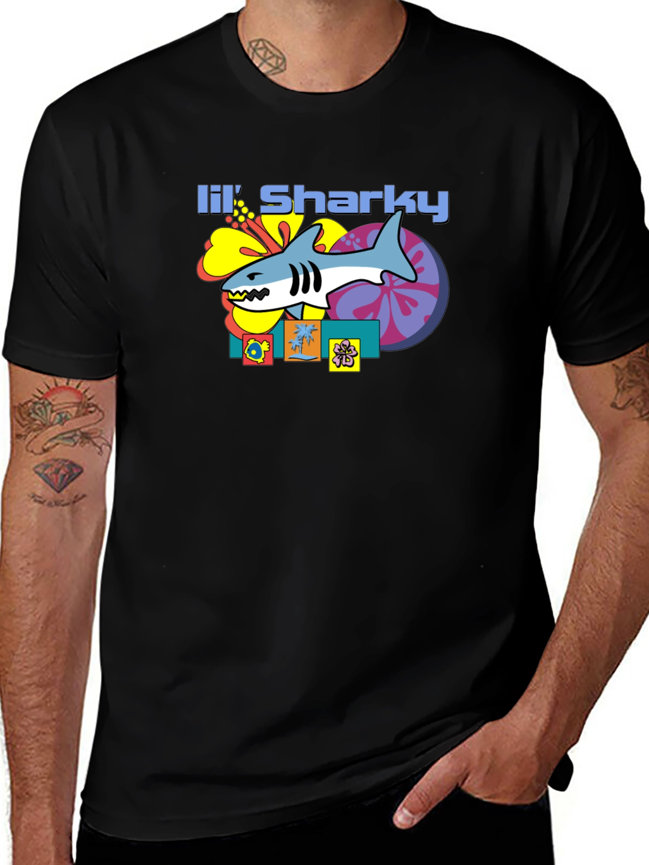 Lil Sharky Graphic T-Shirt - Retro Style