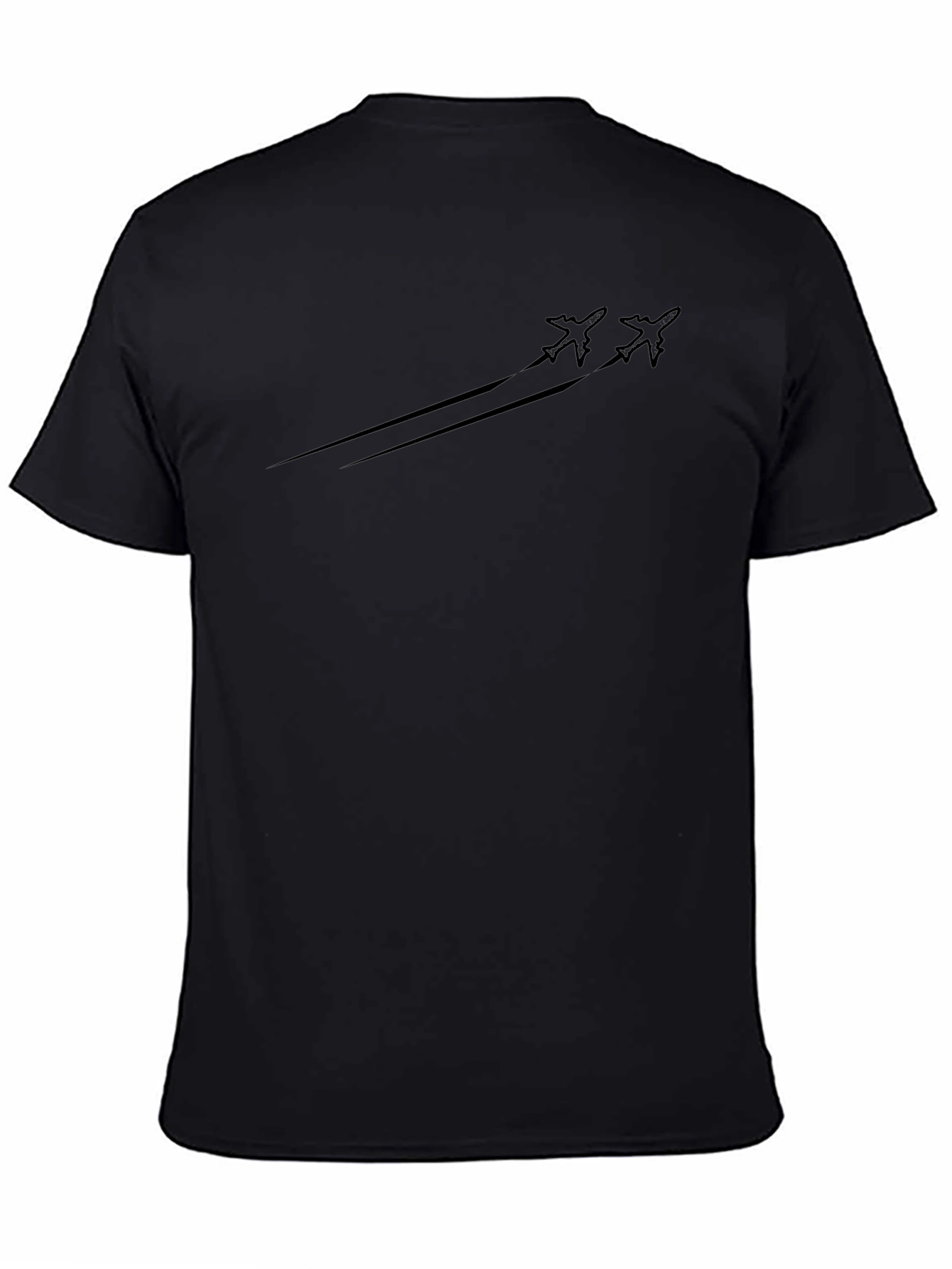 Mens Black Airplane Graphic Tee